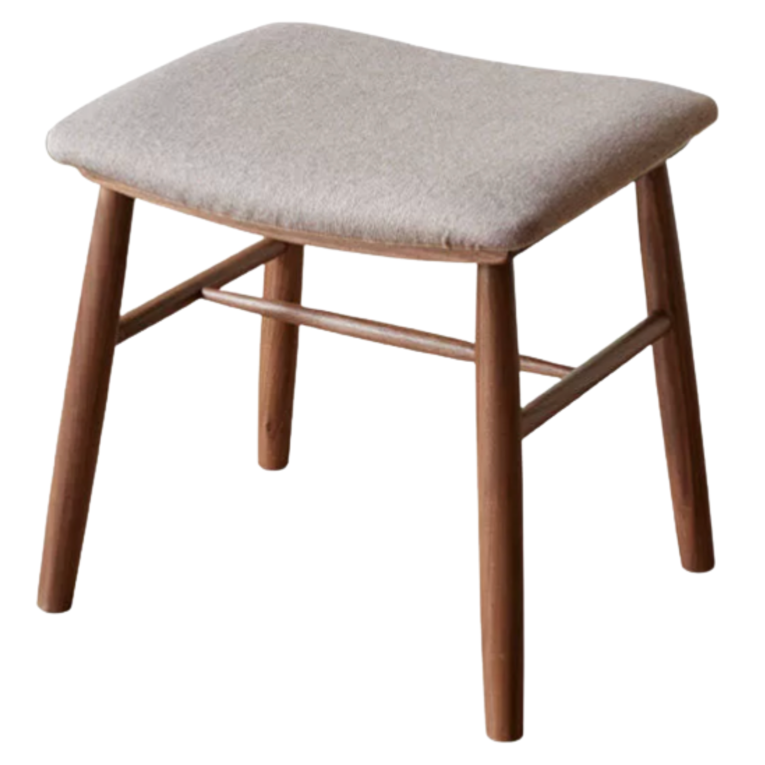 Black Walnut, Oak Solid Wood, Sandalwood Square Makeup Stool