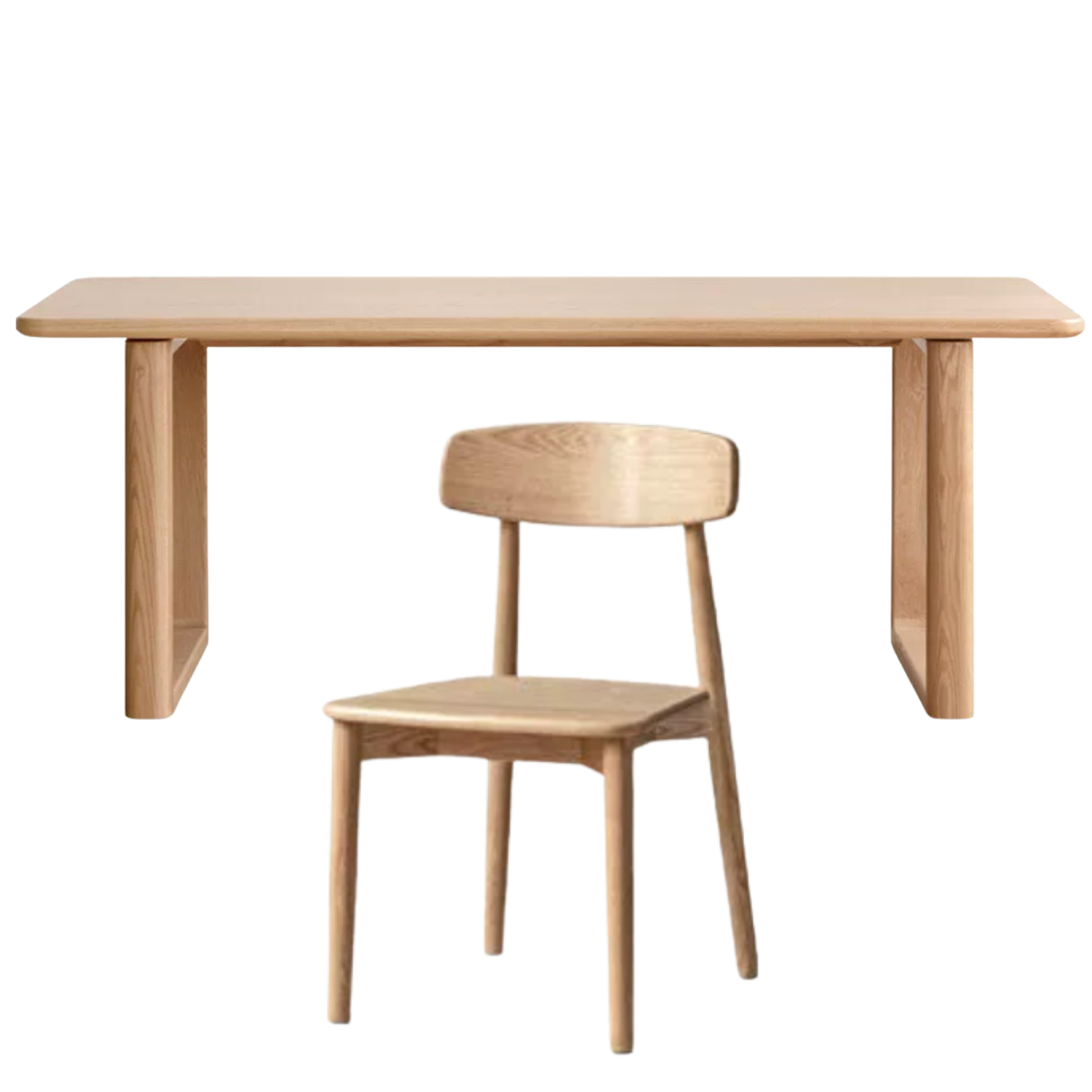 Oak, Ash Solid Wood Large Plate Dining Table