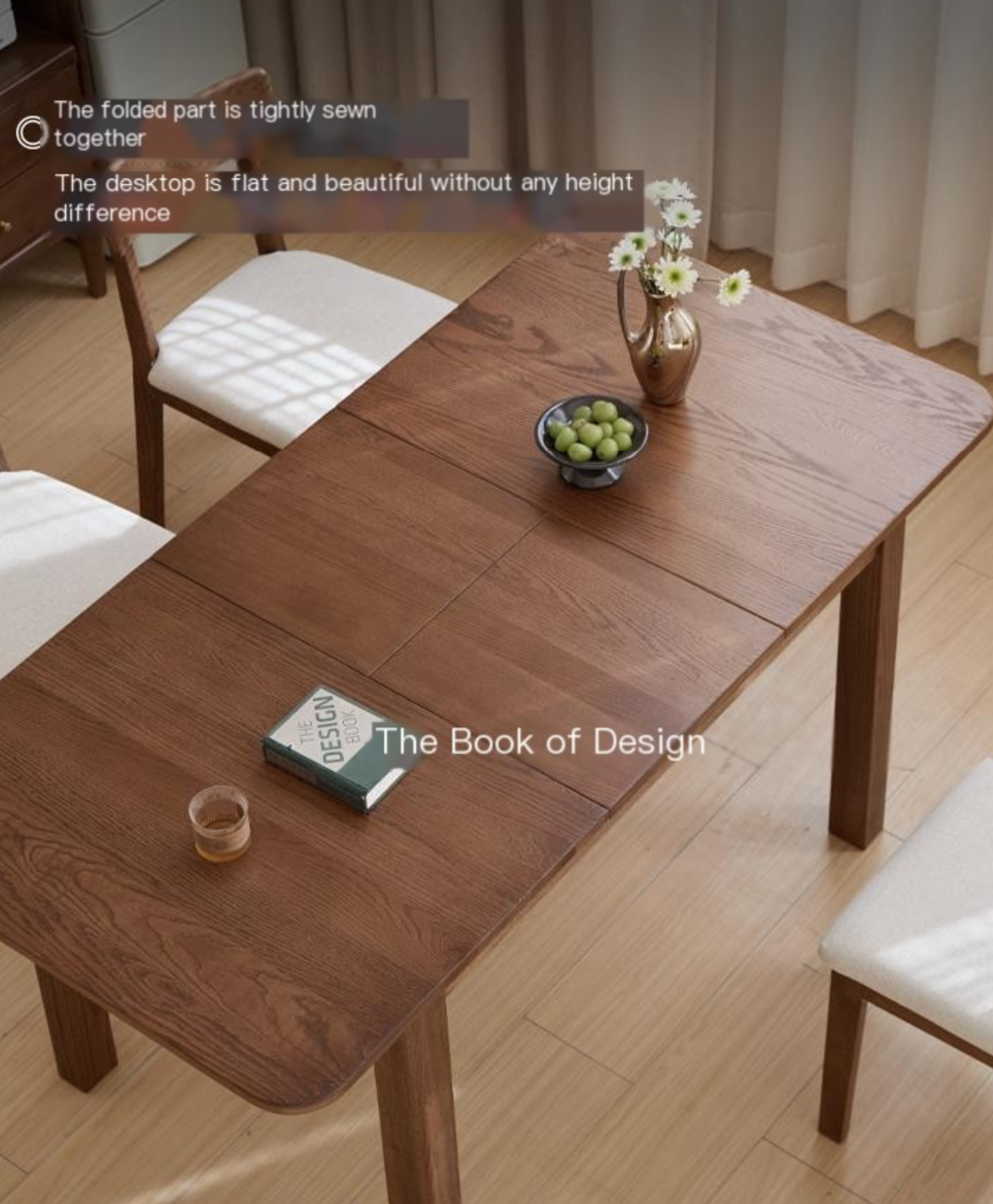 Oak Solid Wood Retractable Dining Table