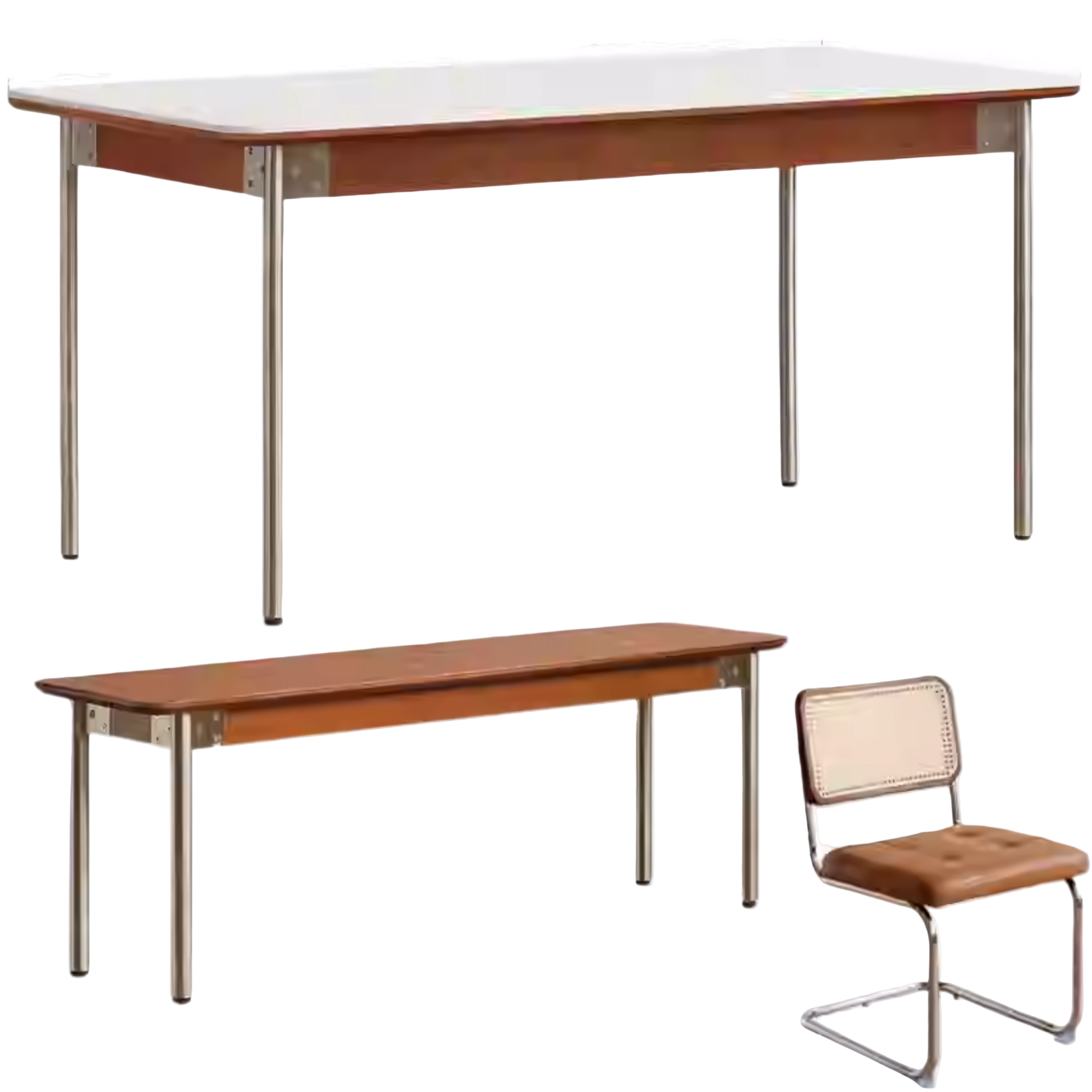Poplar Solid Wood Bauhaus Dining Table