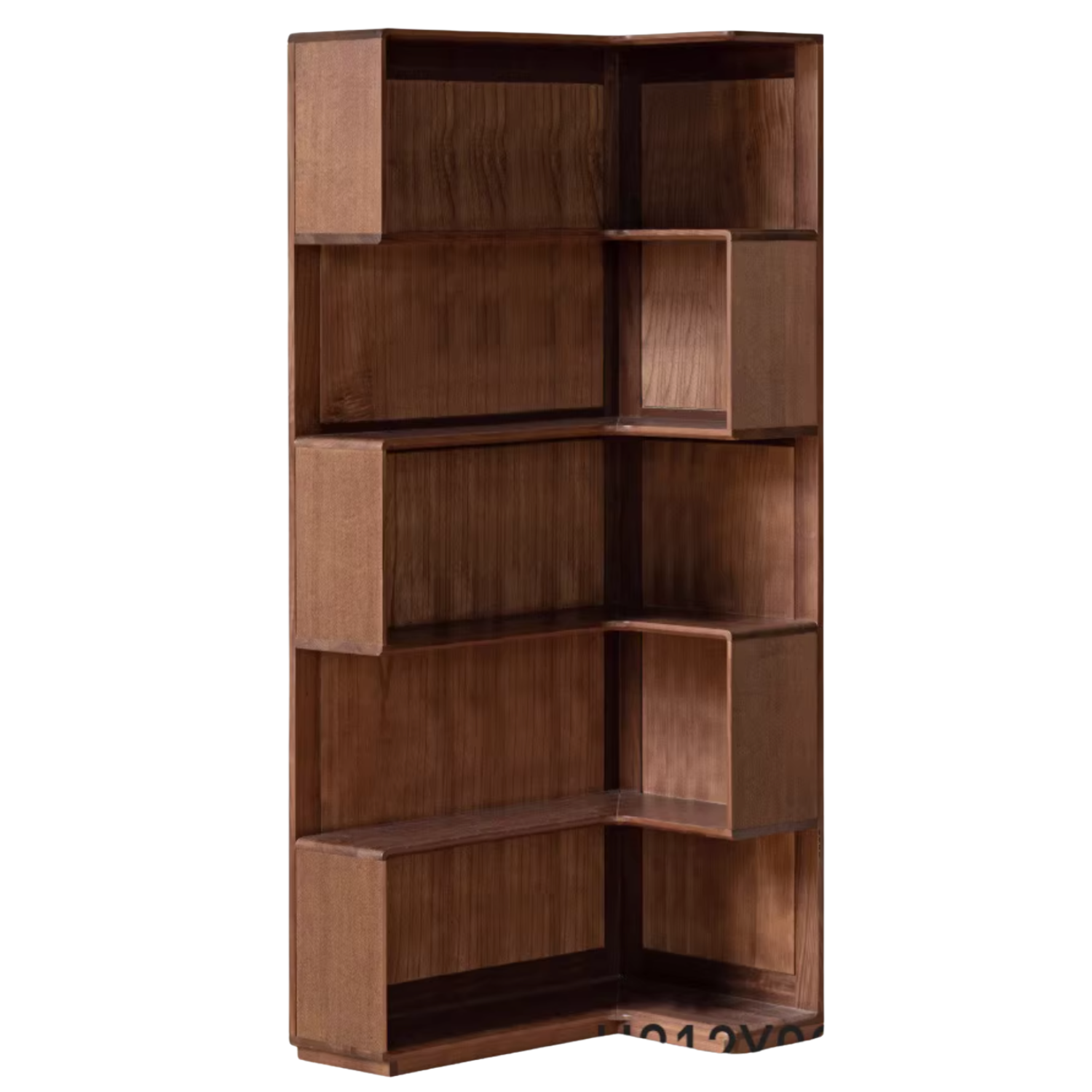 Sandalwood, Black Walnut Solid Wood Corner Storage Bookcase