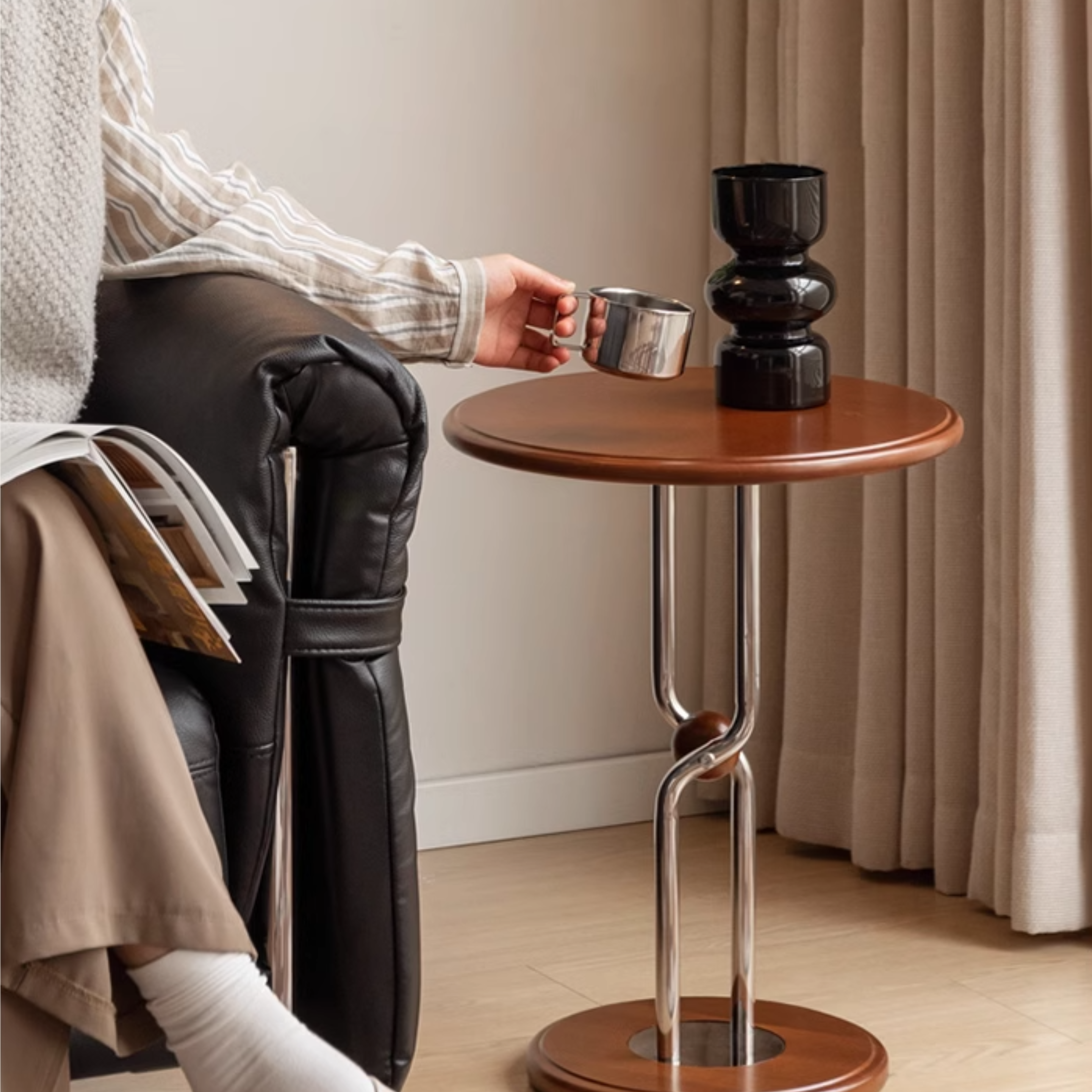 Poplar Solid Wood Bauhaus Side Table