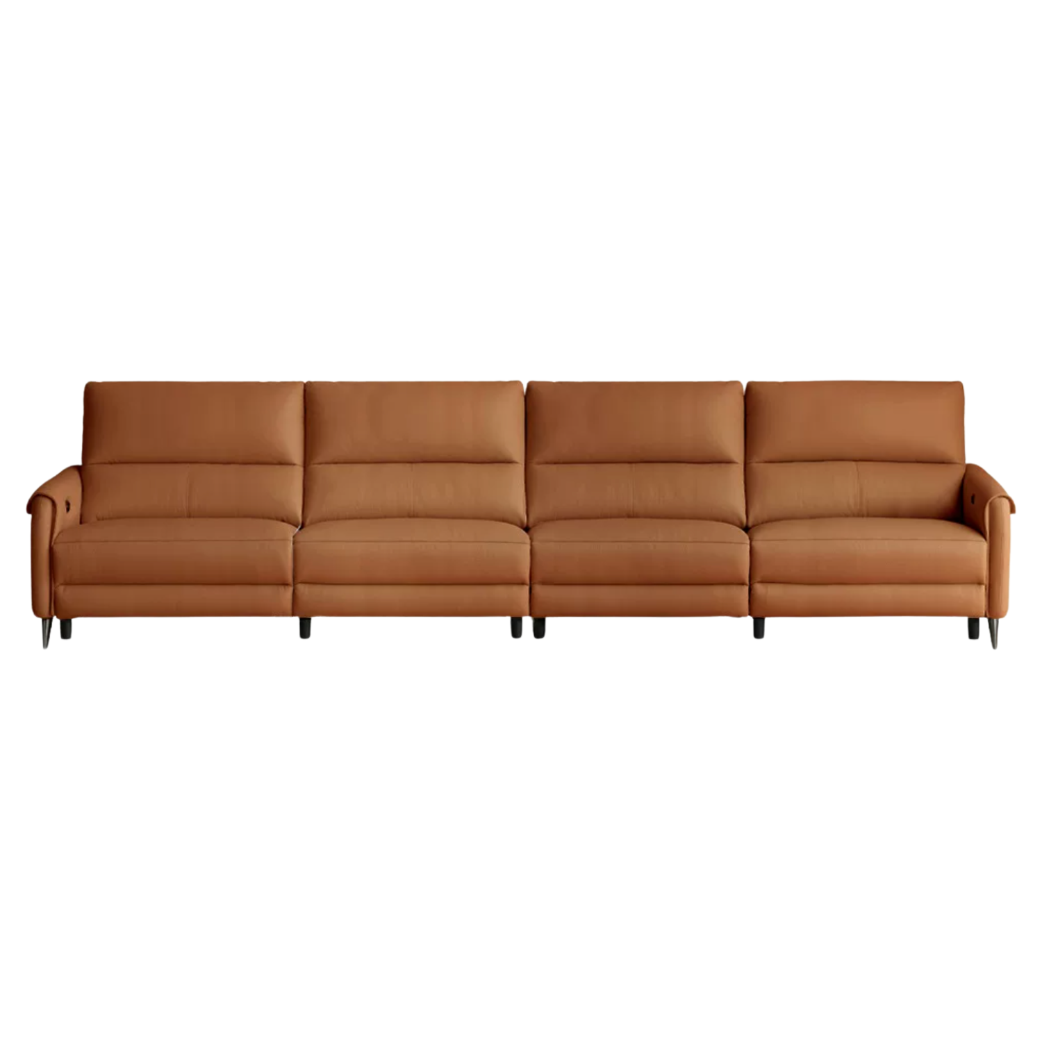 Genuine Leather Power Reclining Sofa with Wall-Hugger Track Arms