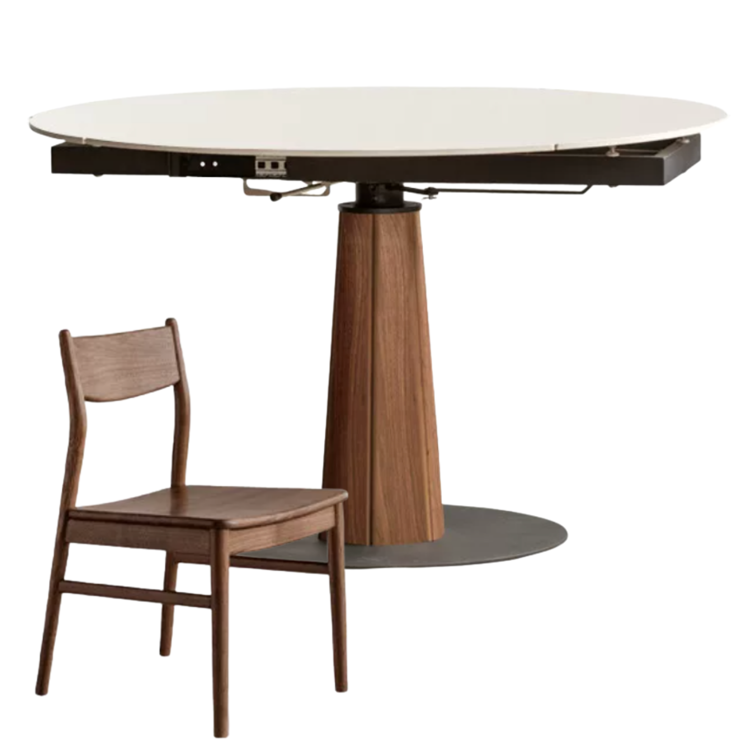 Cherry, Black Walnut, Ash Solid Wood Folding Retro Rock Plate Dining Table