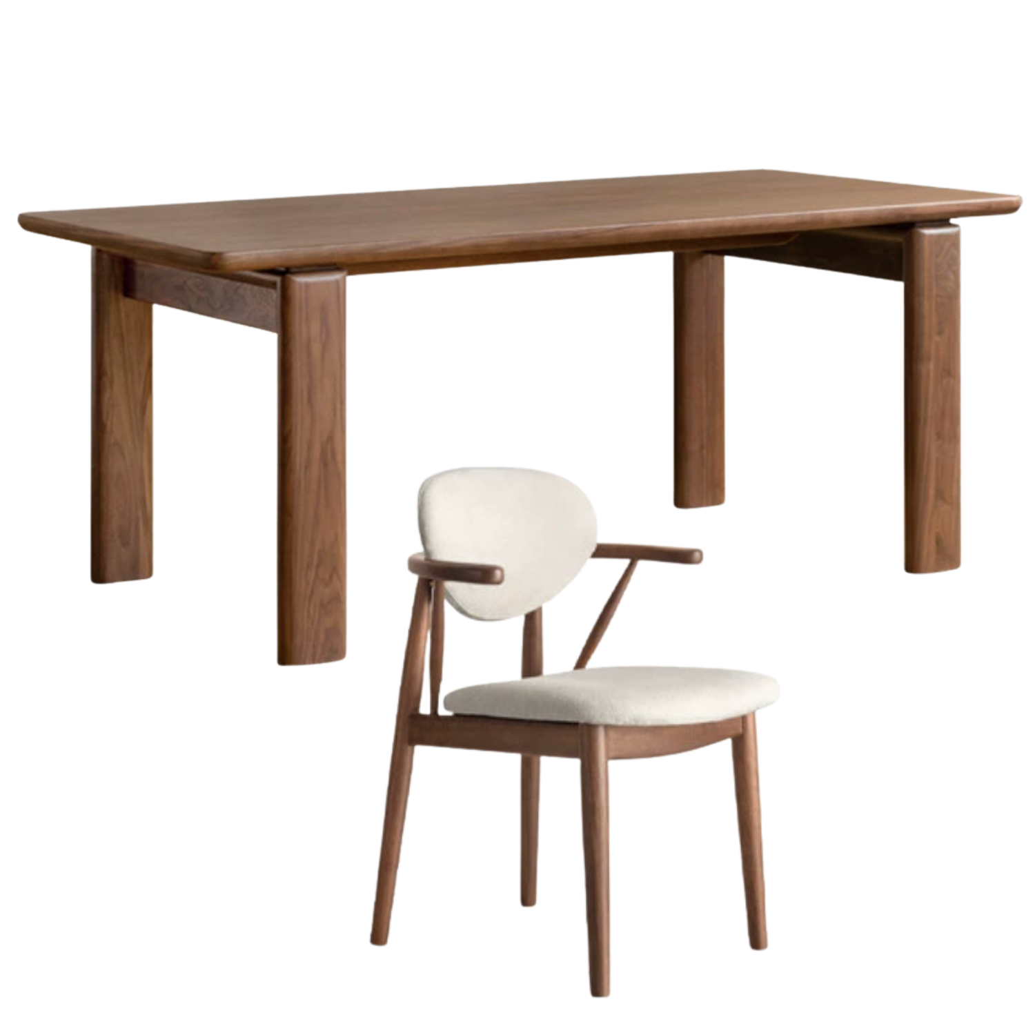 Black Walnut Solid Wood Modern Dining Table