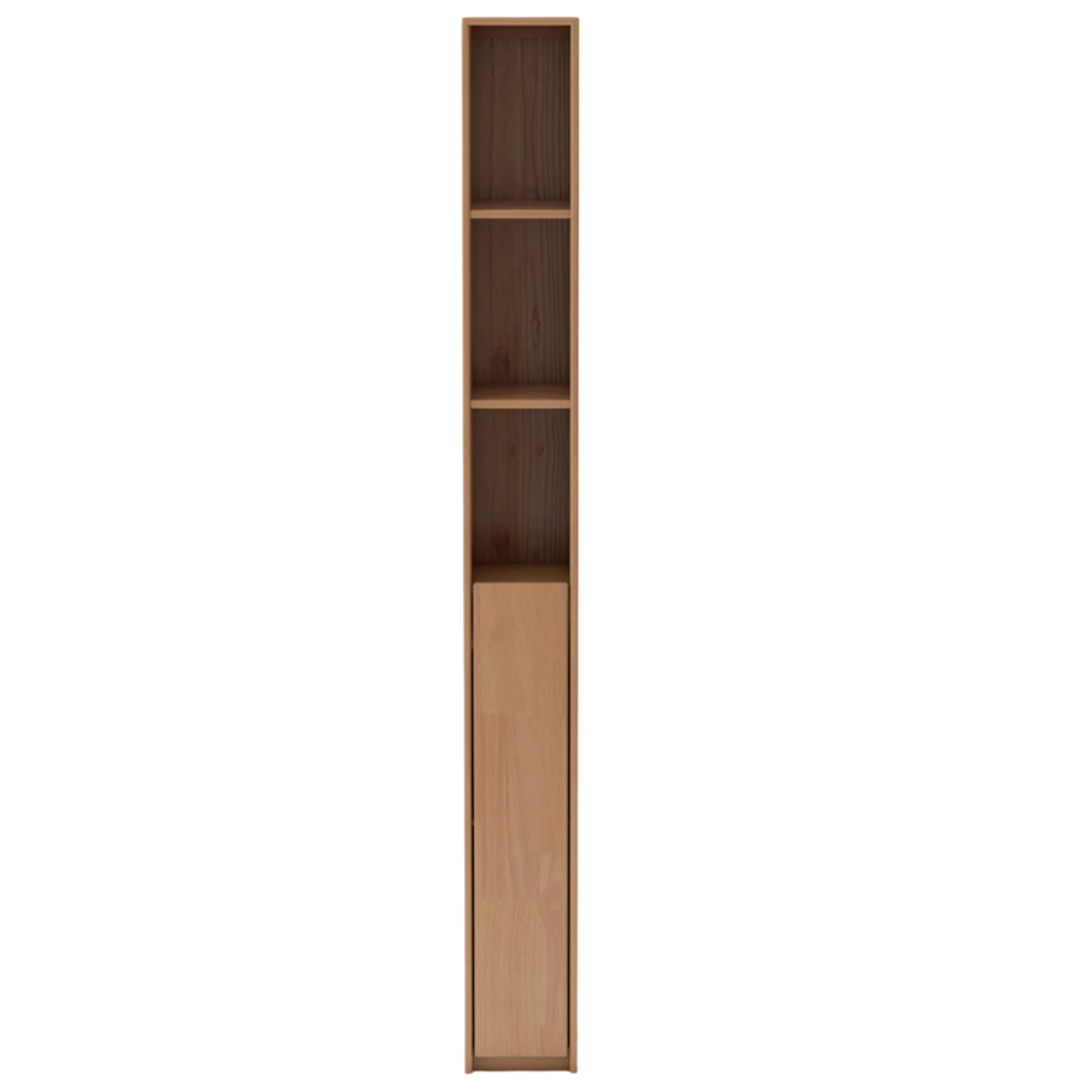 Oak, Solid Rubberwood Ultra Narrow Bookcase