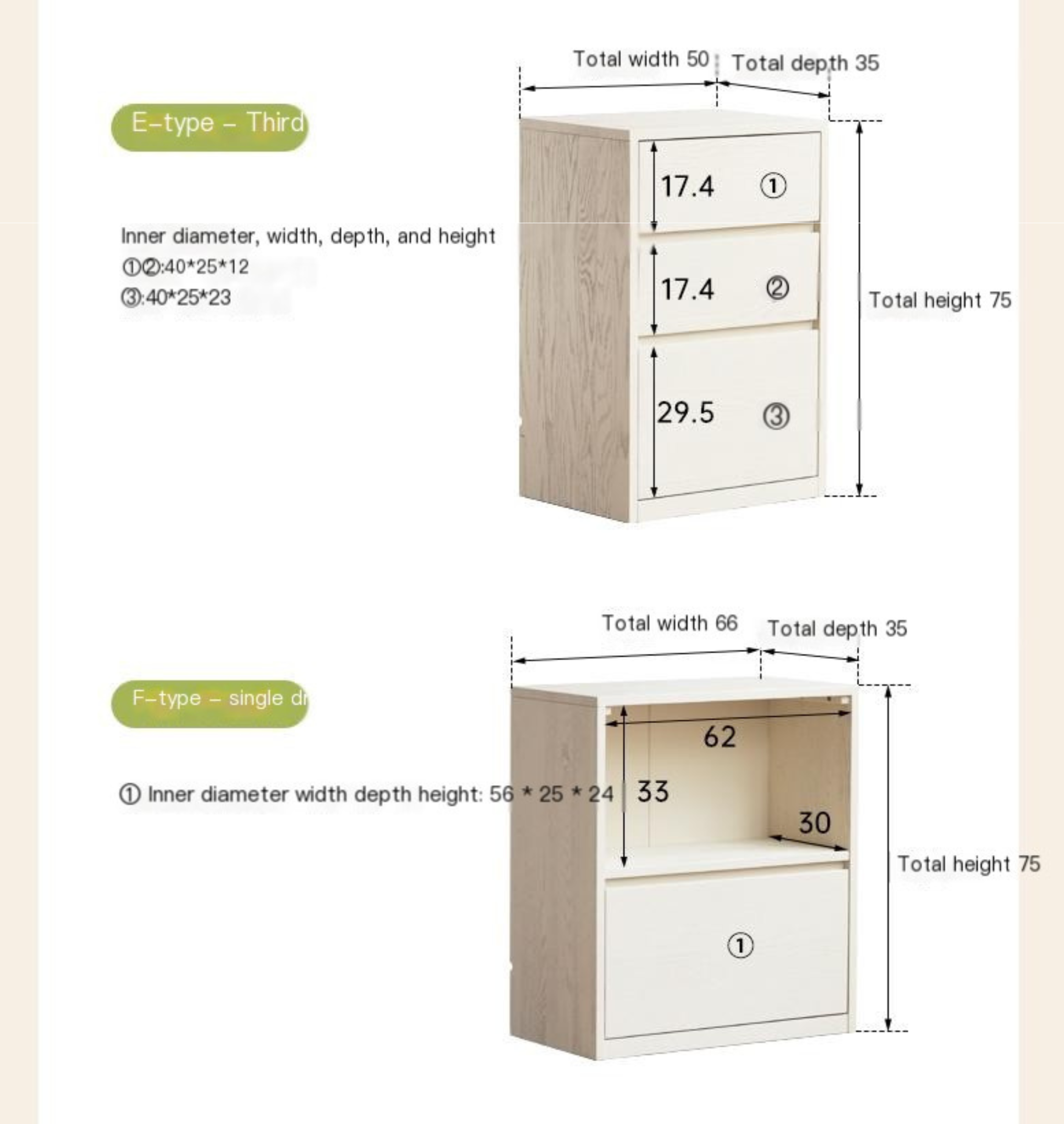 Oak Solid Wood Cream Style Modern Bookcase