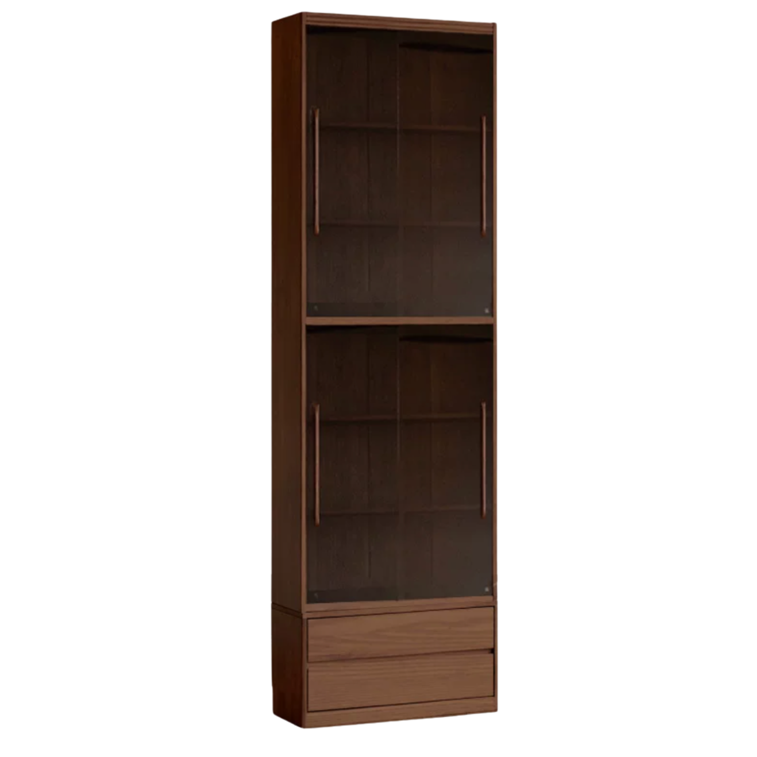 Black Walnut, Oak, Ash Solid Wood Floor-Standing Bookcase with Luxury Storage Cabinet