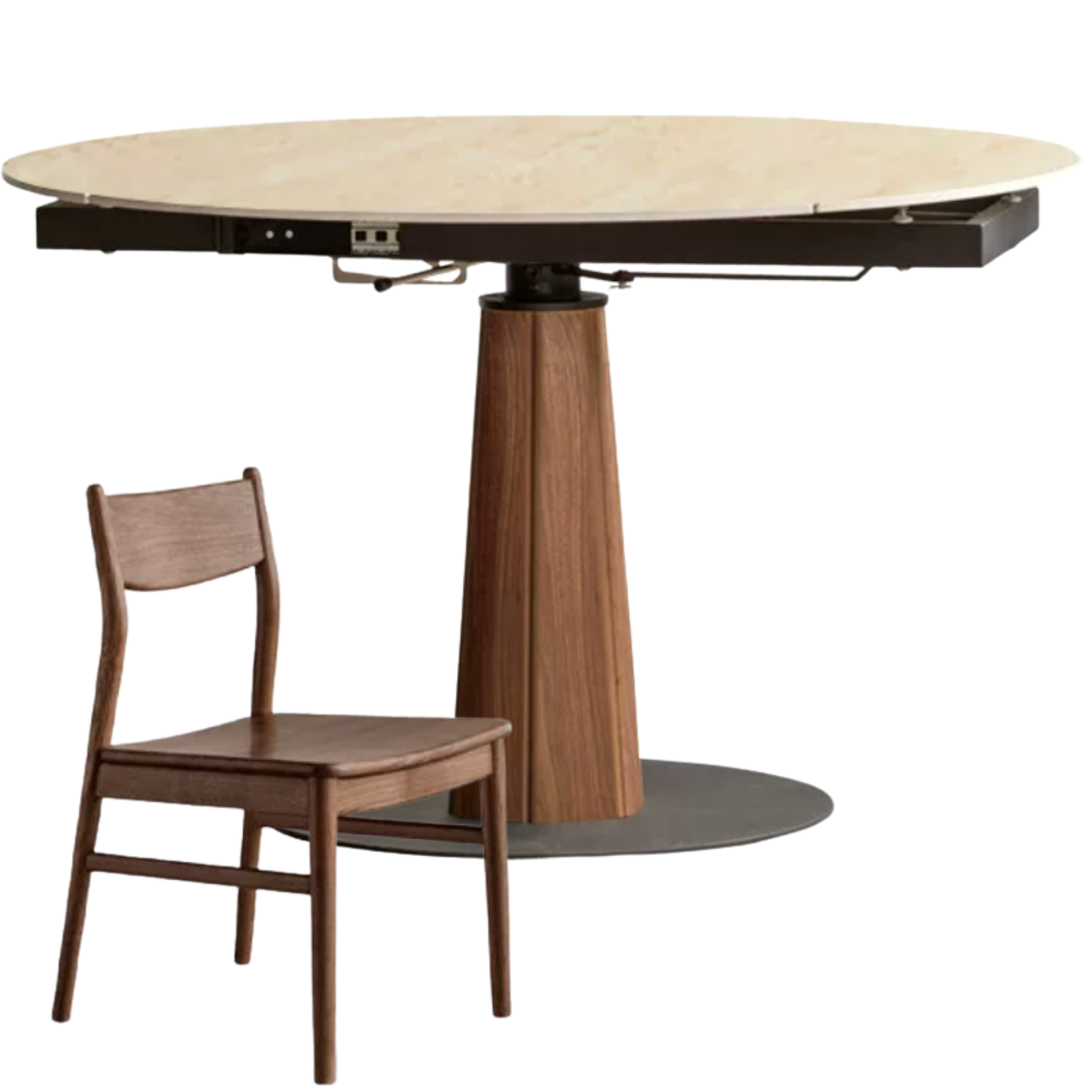 Cherry, Black Walnut, Ash Solid Wood Folding Retro Rock Plate Dining Table