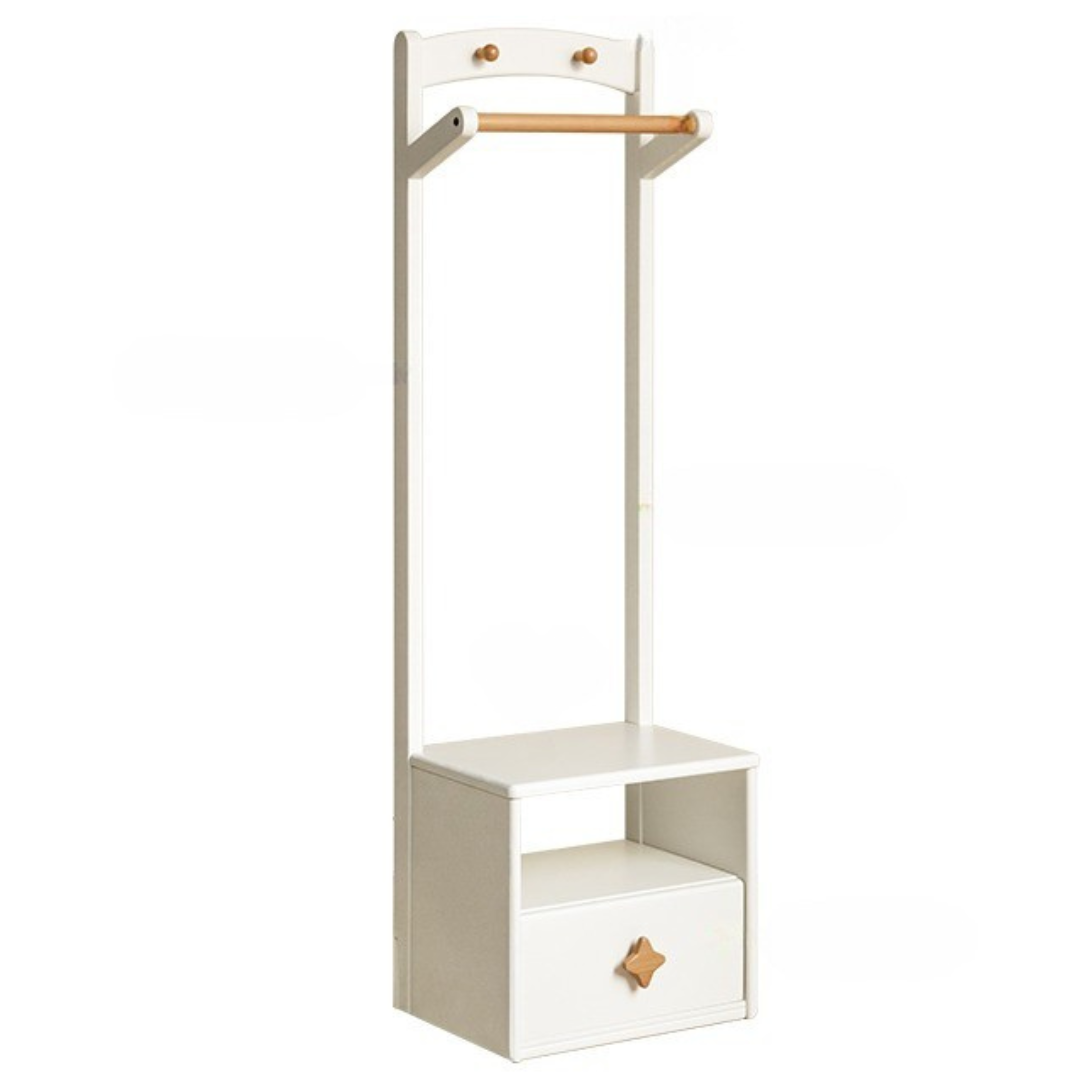 Poplar Solid Wood Clothes Hanger Nightstand-
