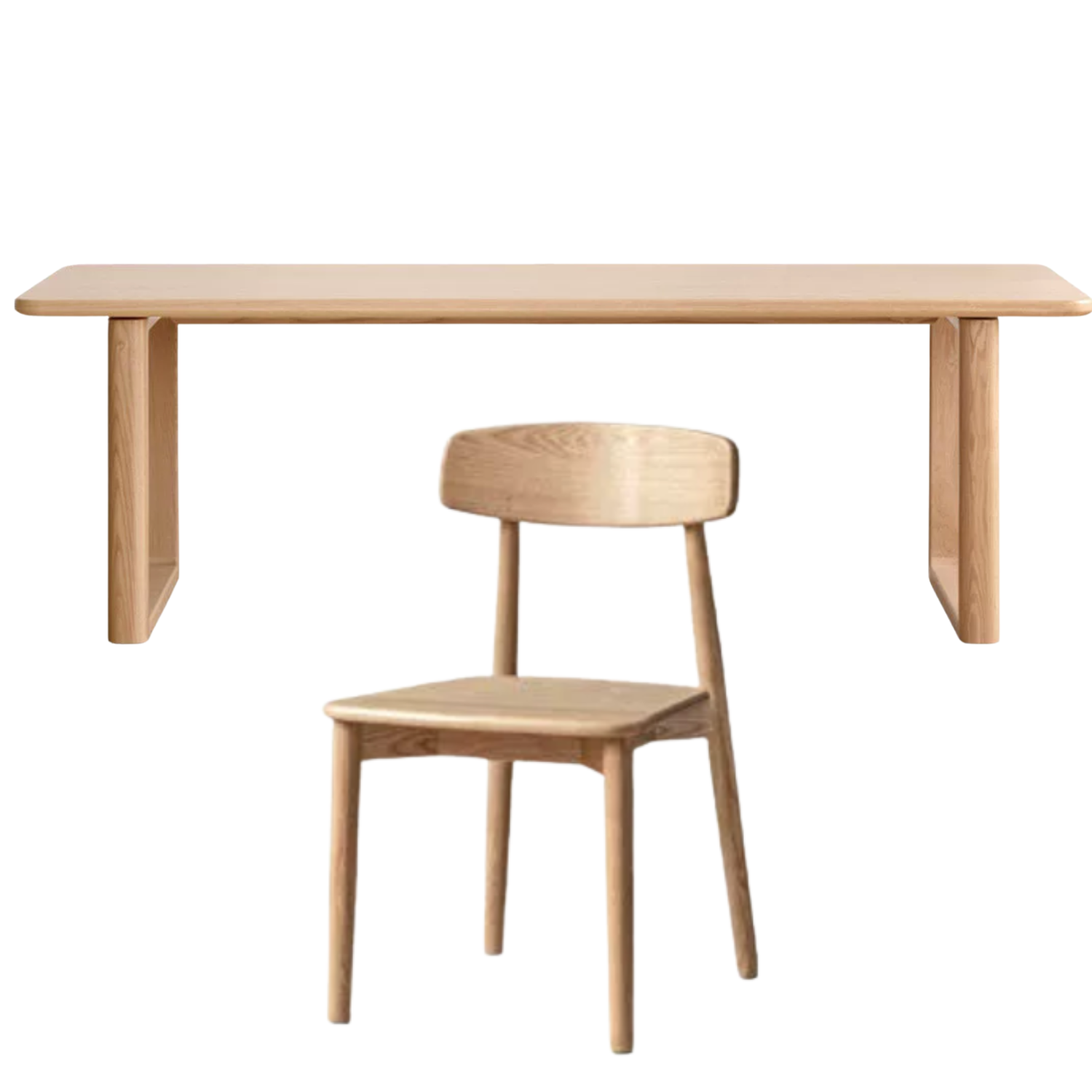 Oak, Ash Solid Wood Large Plate Dining Table