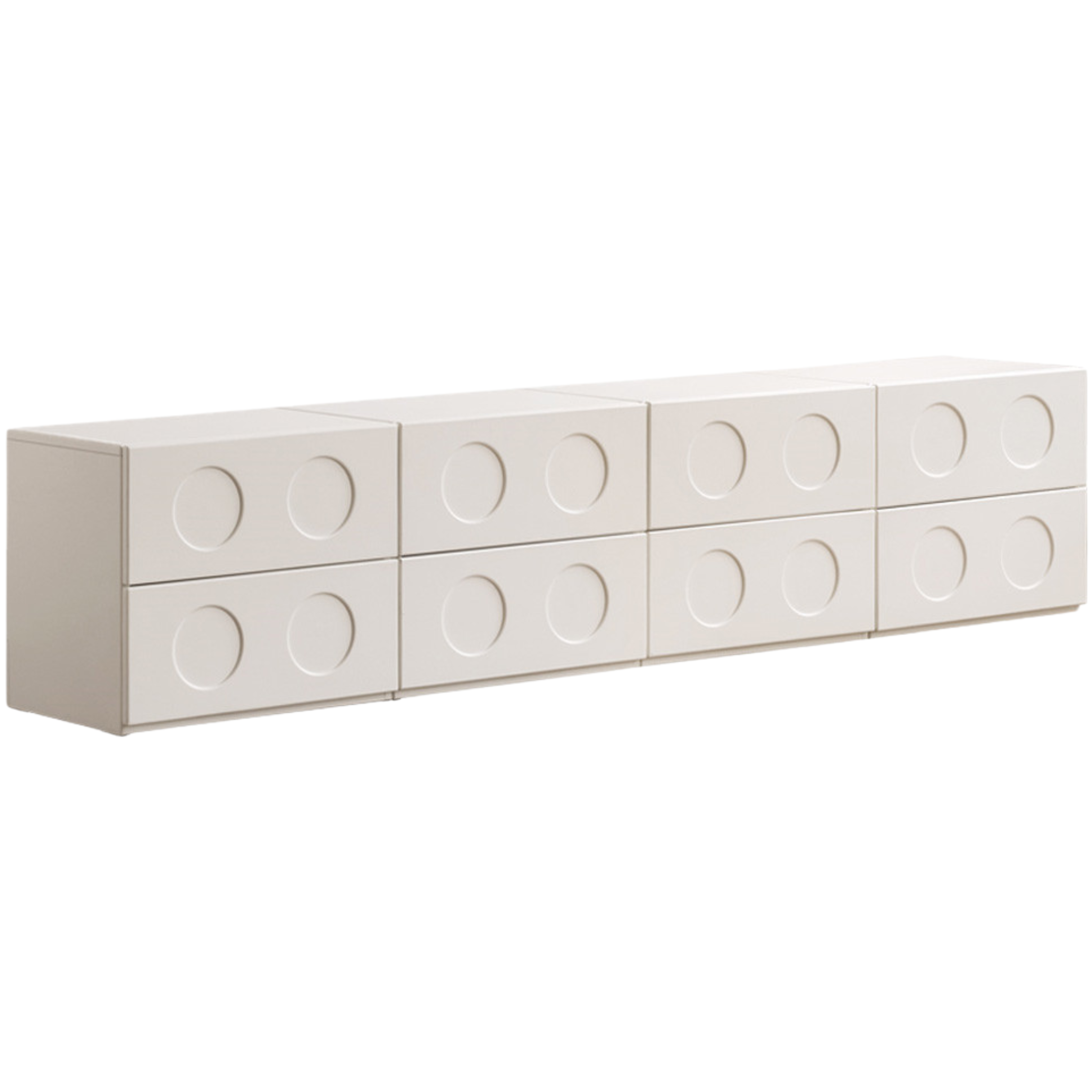 Poplar Solid Wood French Cream Style Module Combination TV Cabinet.