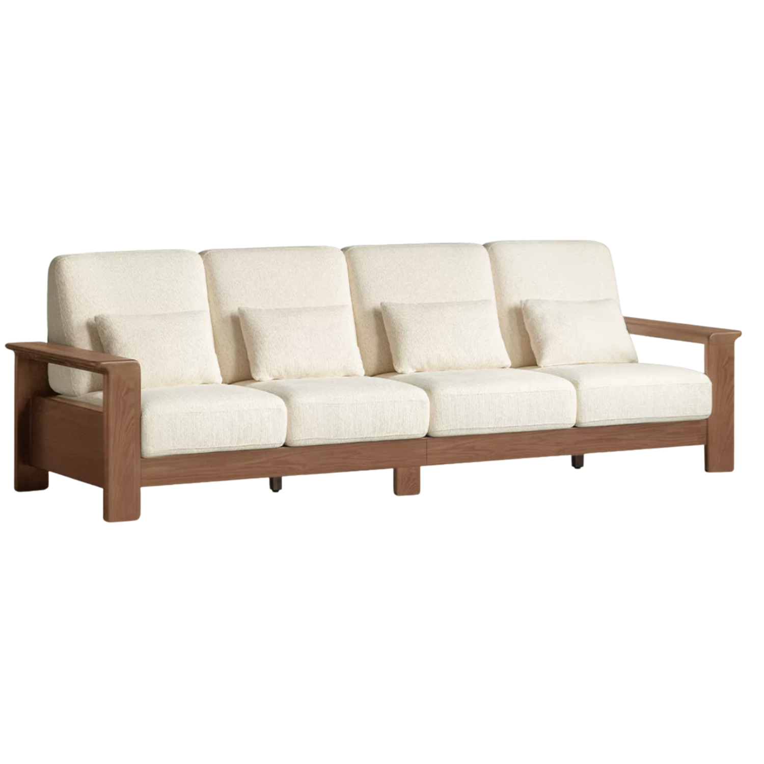 Black Walnut Solid Wood, Ash, Sandalwood, Genuine Leather, fabrics Designer Sofa with Deep, Structured Silhouette