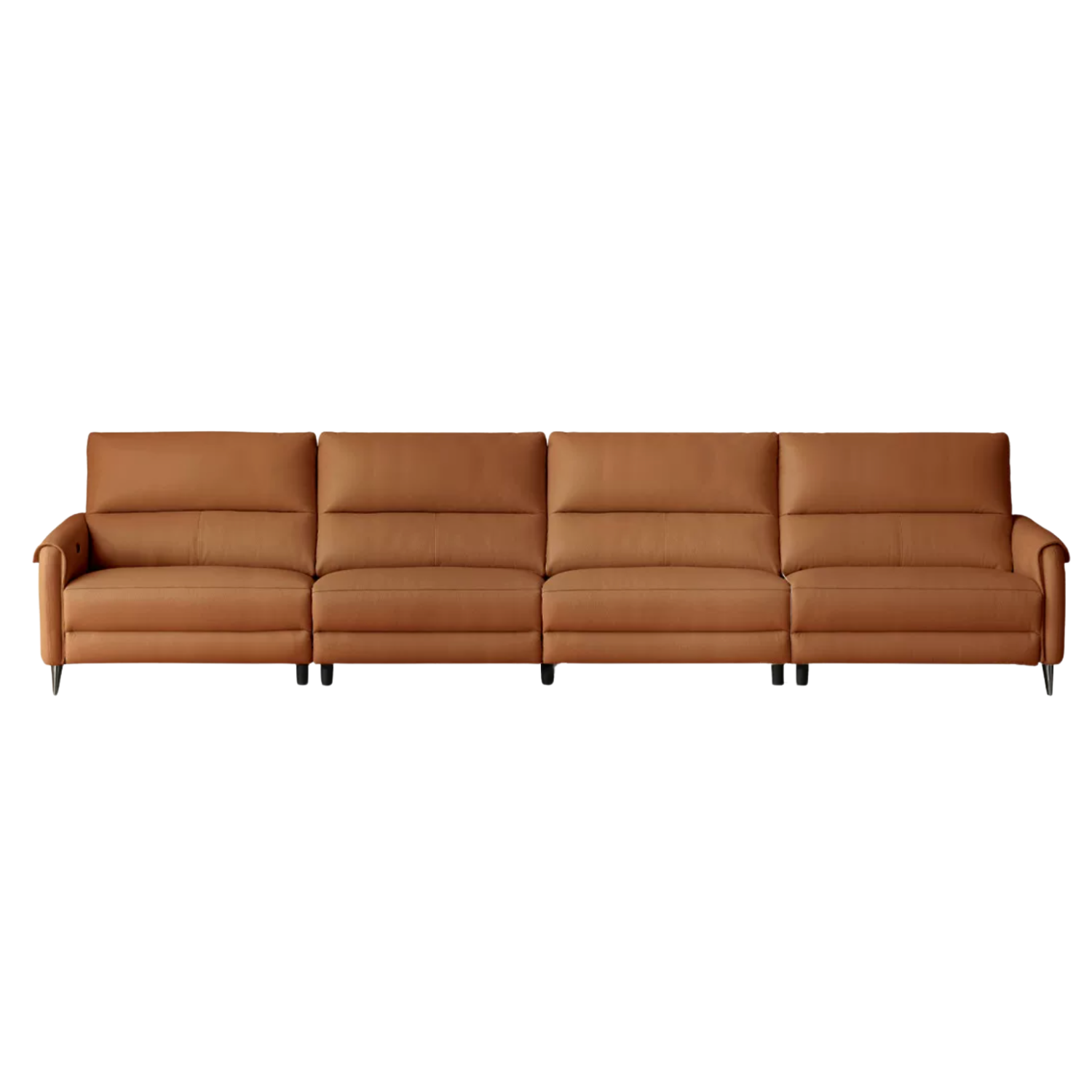 Genuine Leather Power Reclining Sofa with Wall-Hugger Track Arms