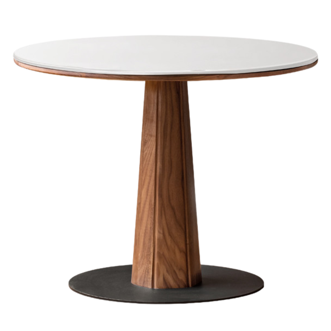 Black Walnut, Ash, Sandalwood Solid Wood Round Dining Table