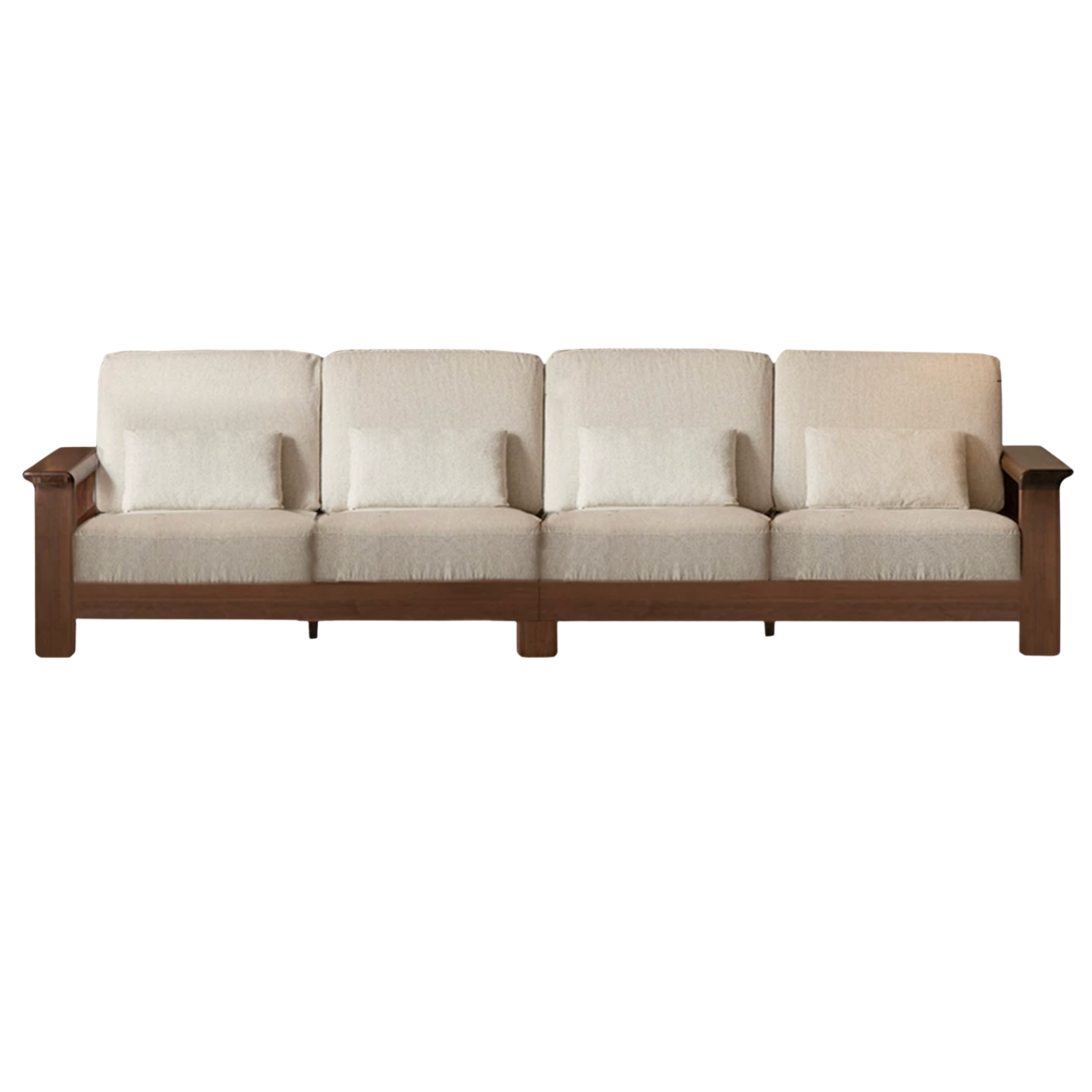 Black Walnut Solid Wood, Ash, Sandalwood, Genuine Leather, fabrics Designer Sofa with Deep, Structured Silhouette