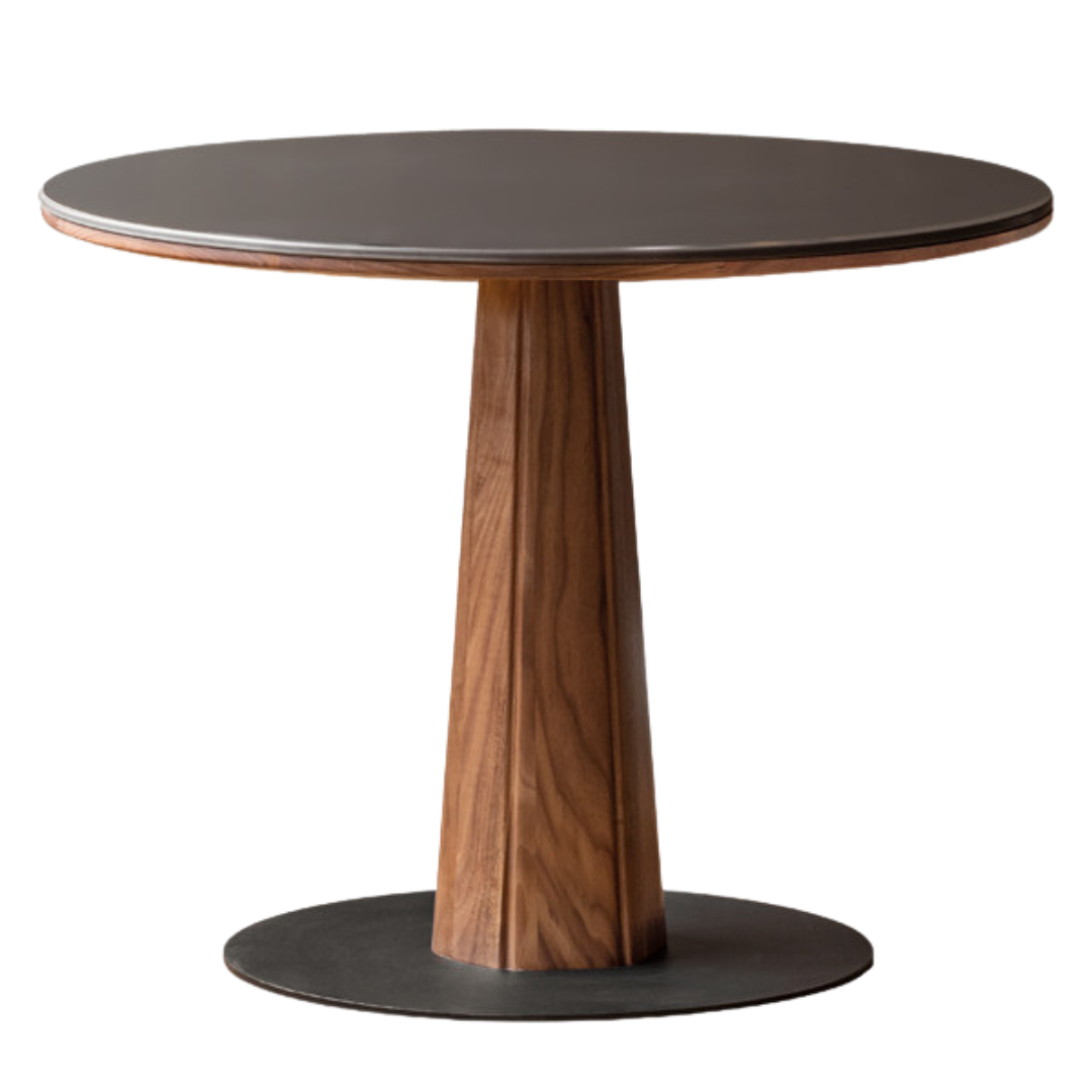 Black Walnut, Ash, Sandalwood Solid Wood Round Dining Table