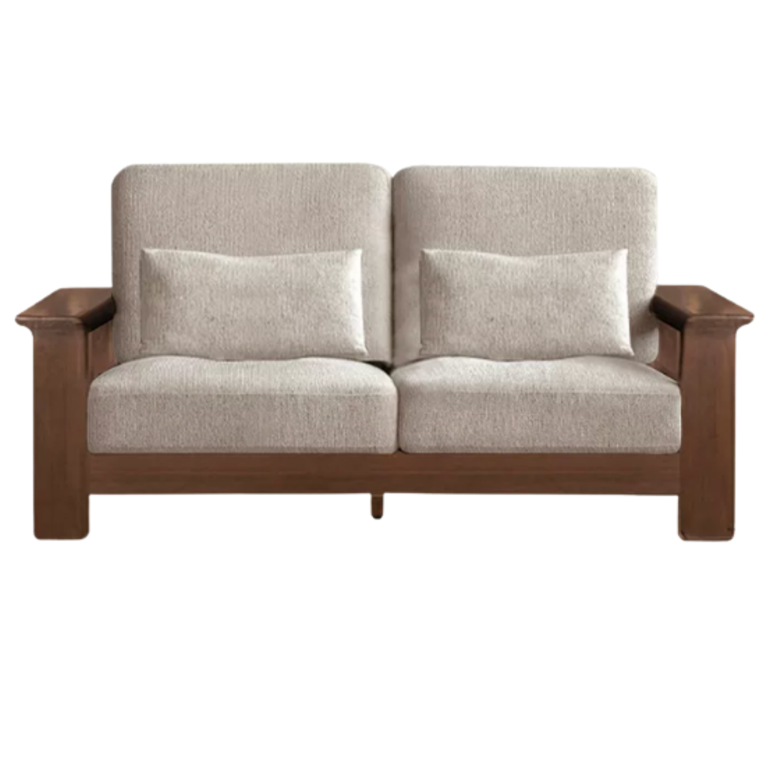 Black Walnut Solid Wood, Ash, Sandalwood, Genuine Leather, fabrics Designer Sofa with Deep, Structured Silhouette