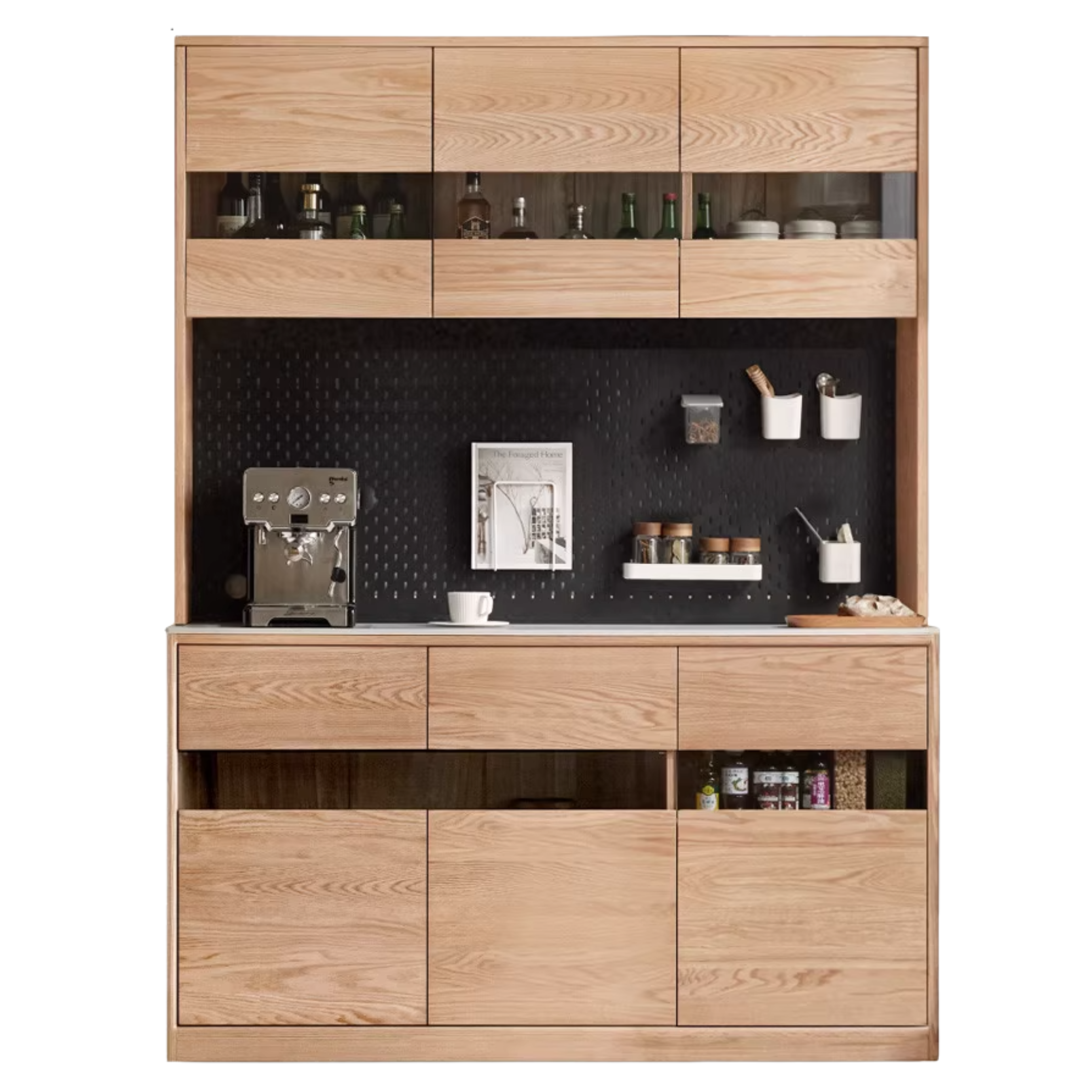 Oak, Ash Solid Wood Nordic Sideboard Slate Top