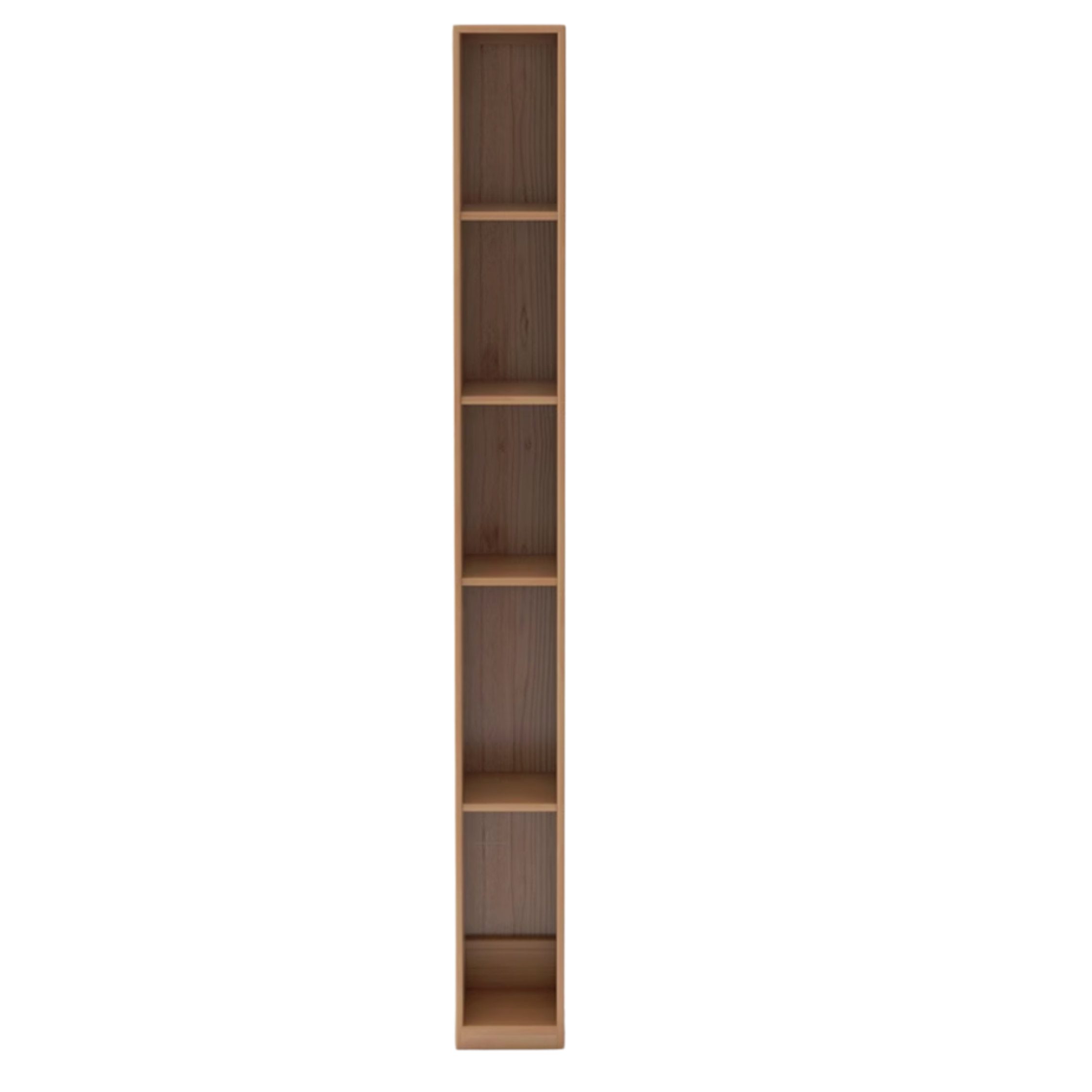 Oak, Solid Rubberwood Ultra Narrow Bookcase