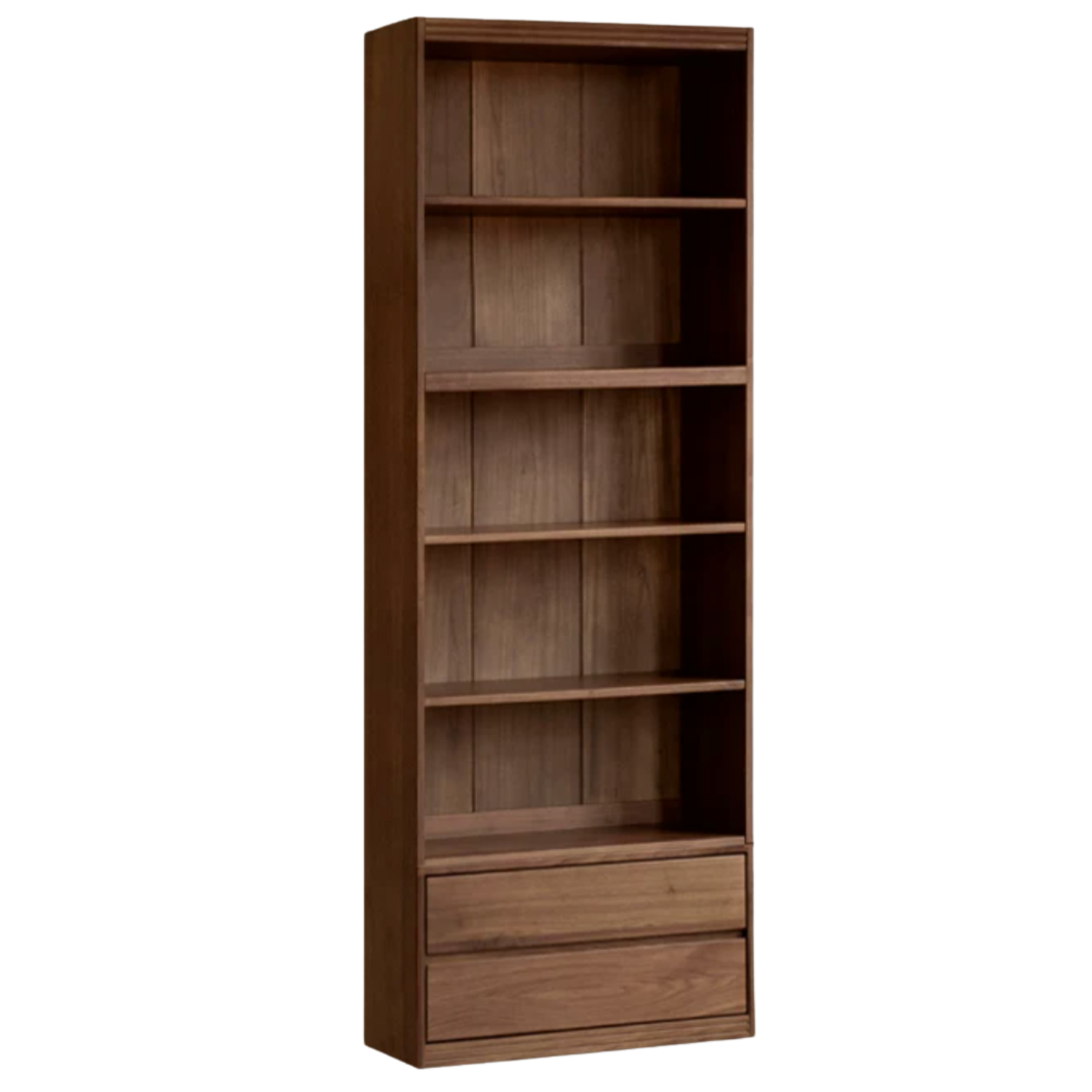 Black Walnut, Oak, Ash Solid Wood Floor-Standing Bookcase with Luxury Storage Cabinet