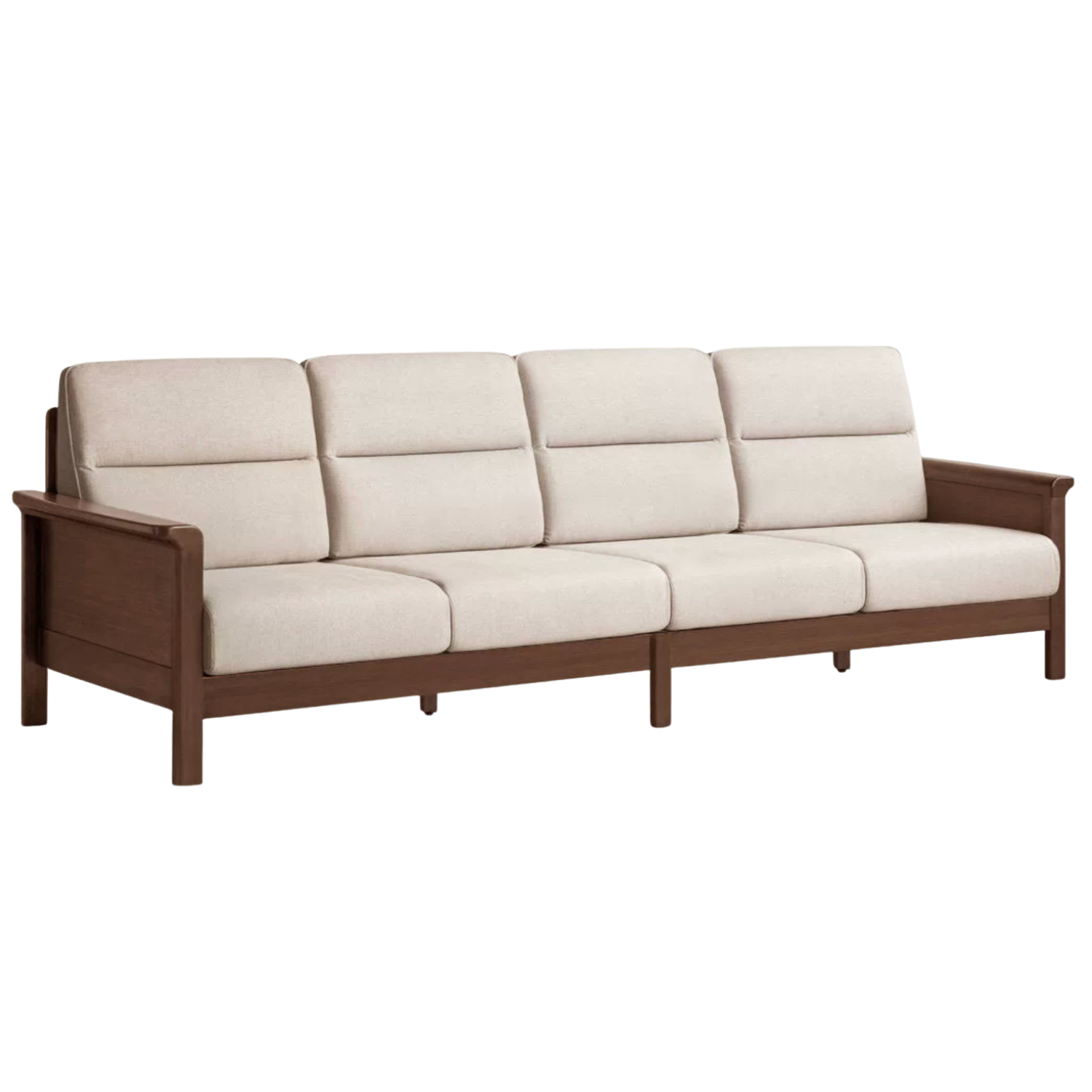 Black Walnut, Sandalwood, Golden Pearwood Solid Wood Fabric Sofa.