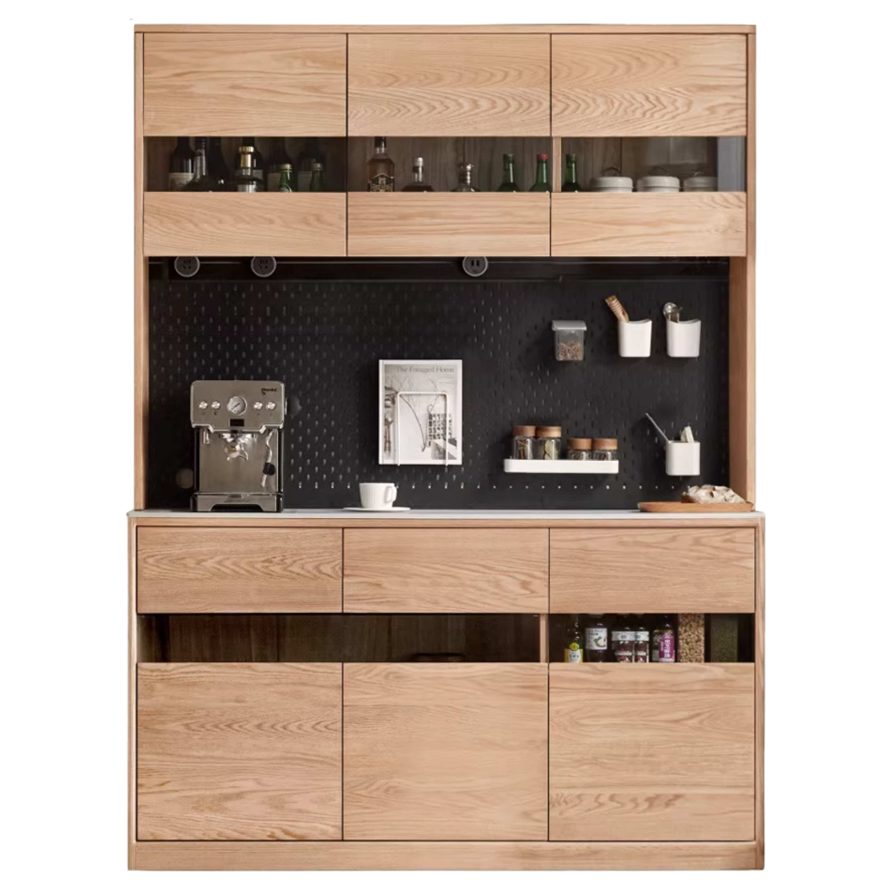 Oak, Ash Solid Wood Nordic Sideboard Slate Top