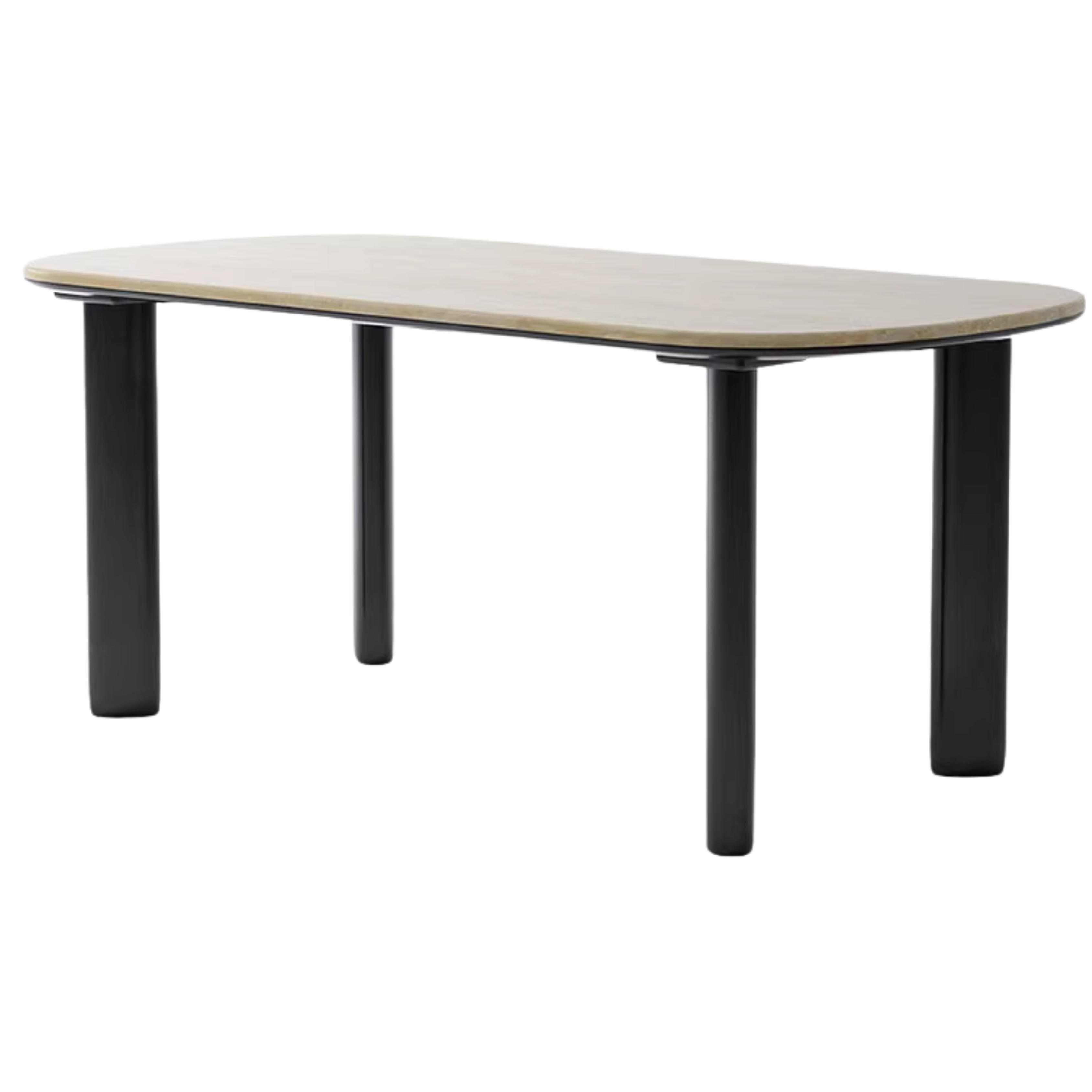 Solid Rubberwood travertine slate Dining Table