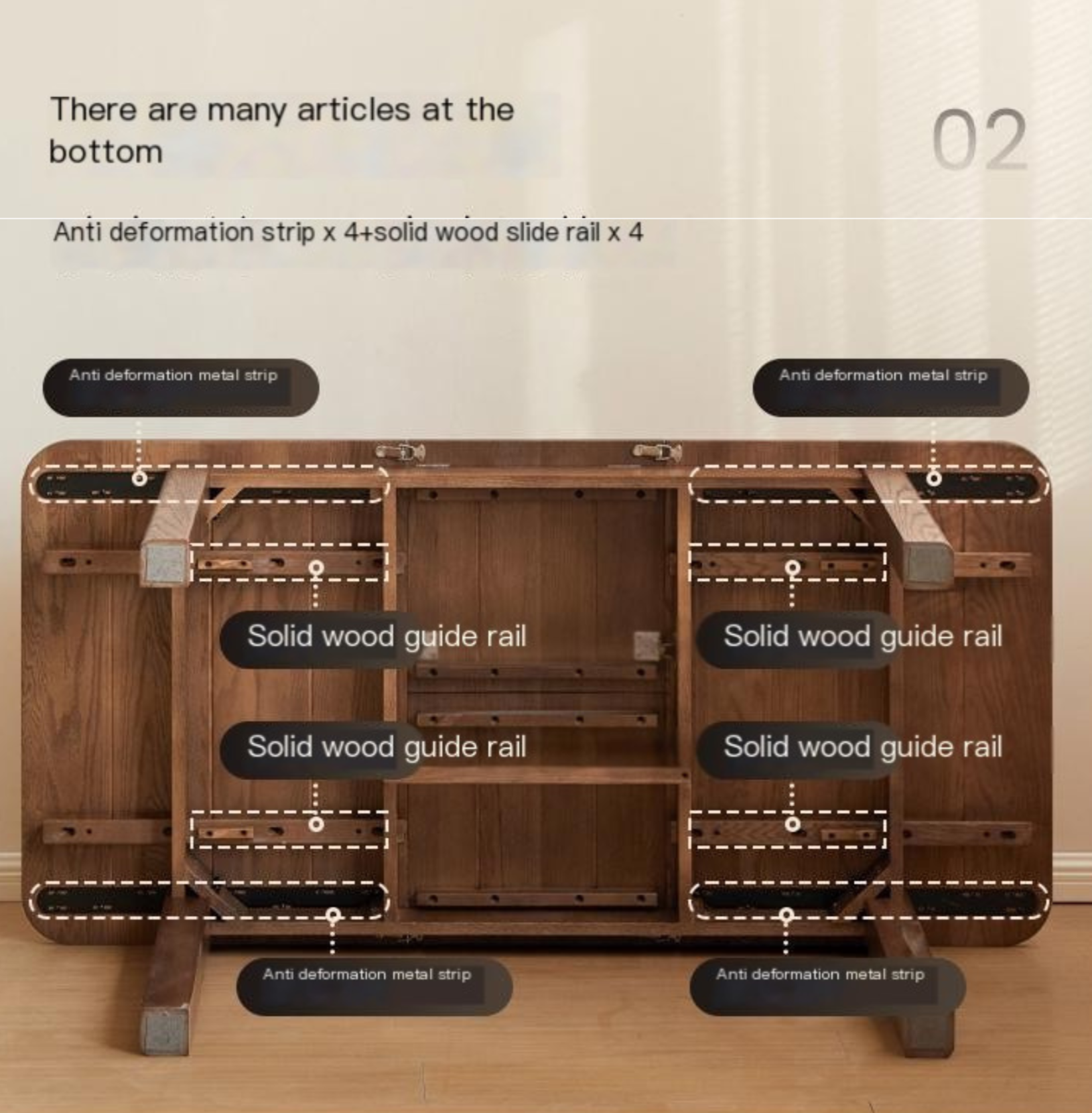 Oak Solid Wood Retractable Dining Table