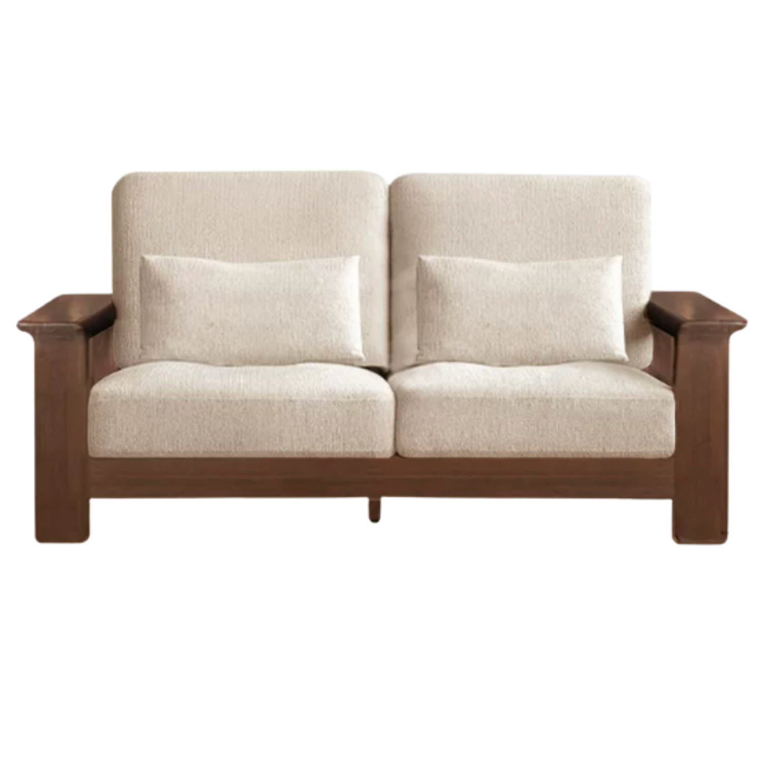 Black Walnut Solid Wood, Ash, Sandalwood, Genuine Leather, fabrics Designer Sofa with Deep, Structured Silhouette