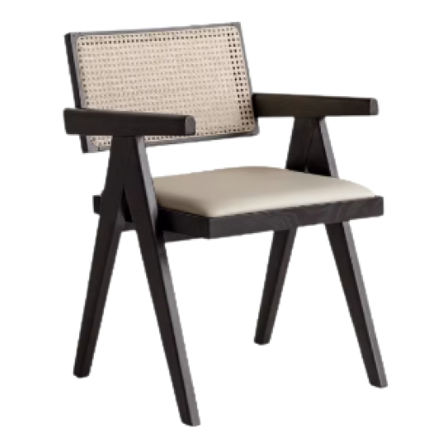 Ash, Oak, Cherry, Black Walnut, Beech Solid Wood Retro Rattan Chair