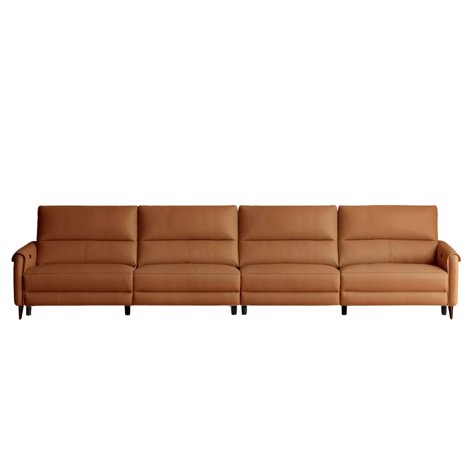 Genuine Leather Power Reclining Sofa with Wall-Hugger Track Arms