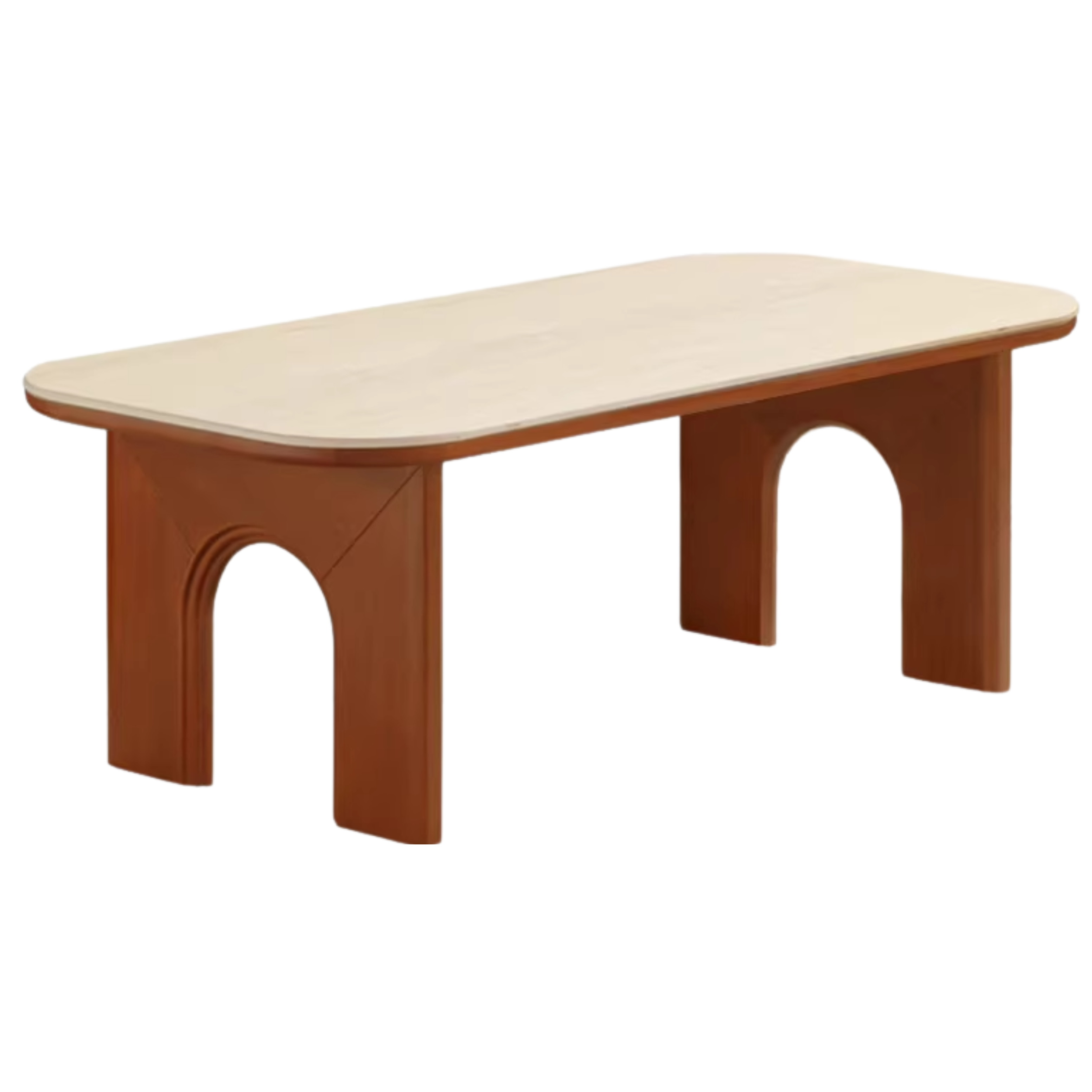 Poplar Solid Wood French Retro Rock Plate Coffee Table.