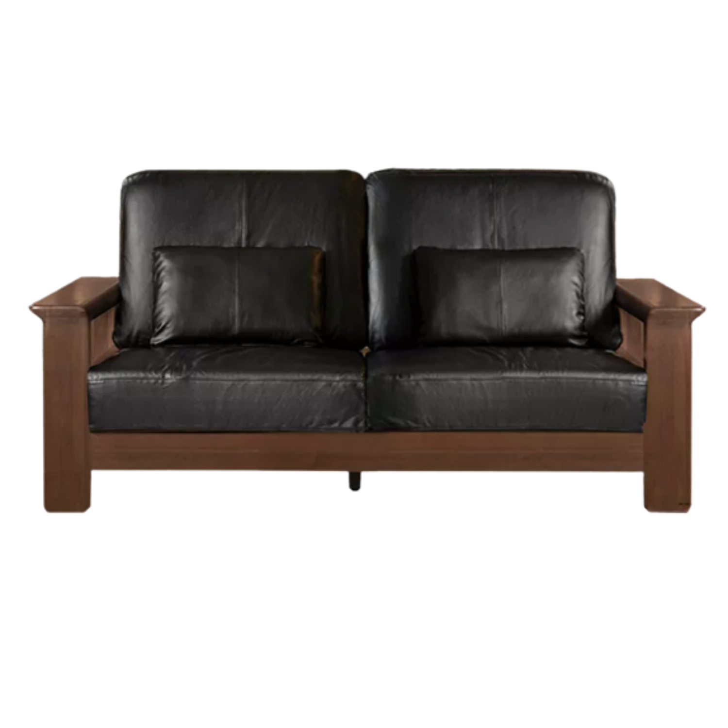 Black Walnut Solid Wood, Ash, Sandalwood, Genuine Leather, fabrics Designer Sofa with Deep, Structured Silhouette