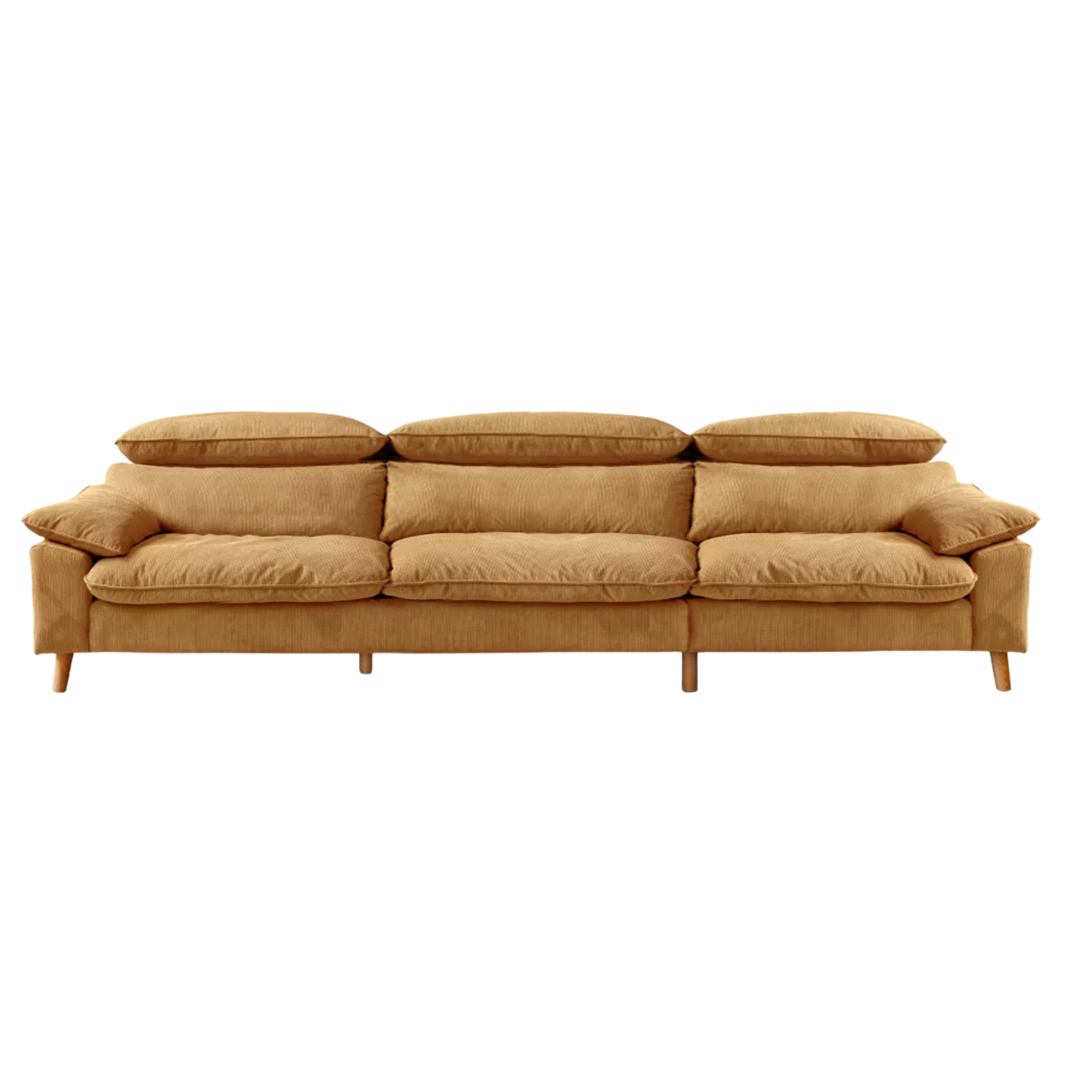 Fabric High Back Straight Sofa Modern.
