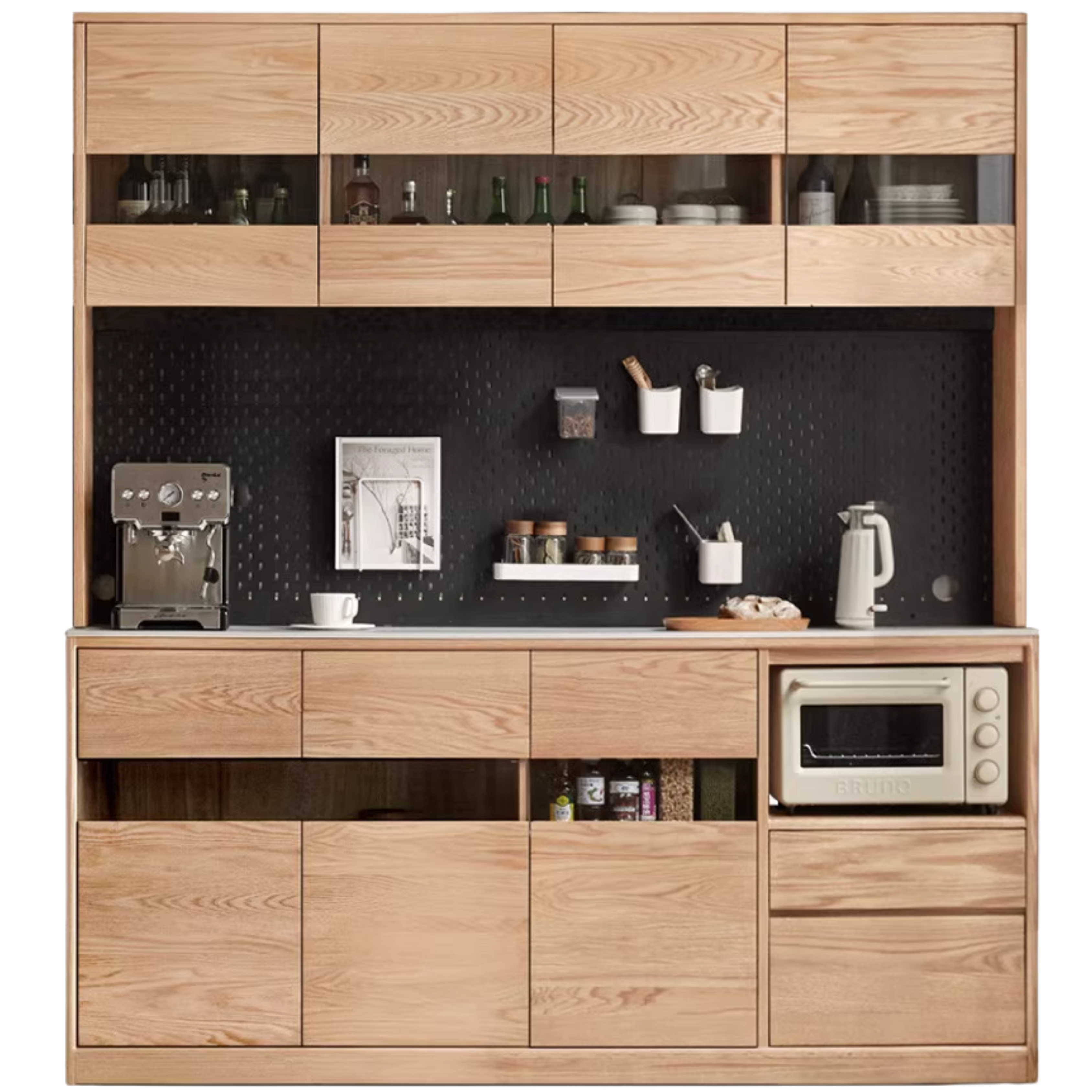 Oak, Ash Solid Wood Nordic Sideboard Slate Top