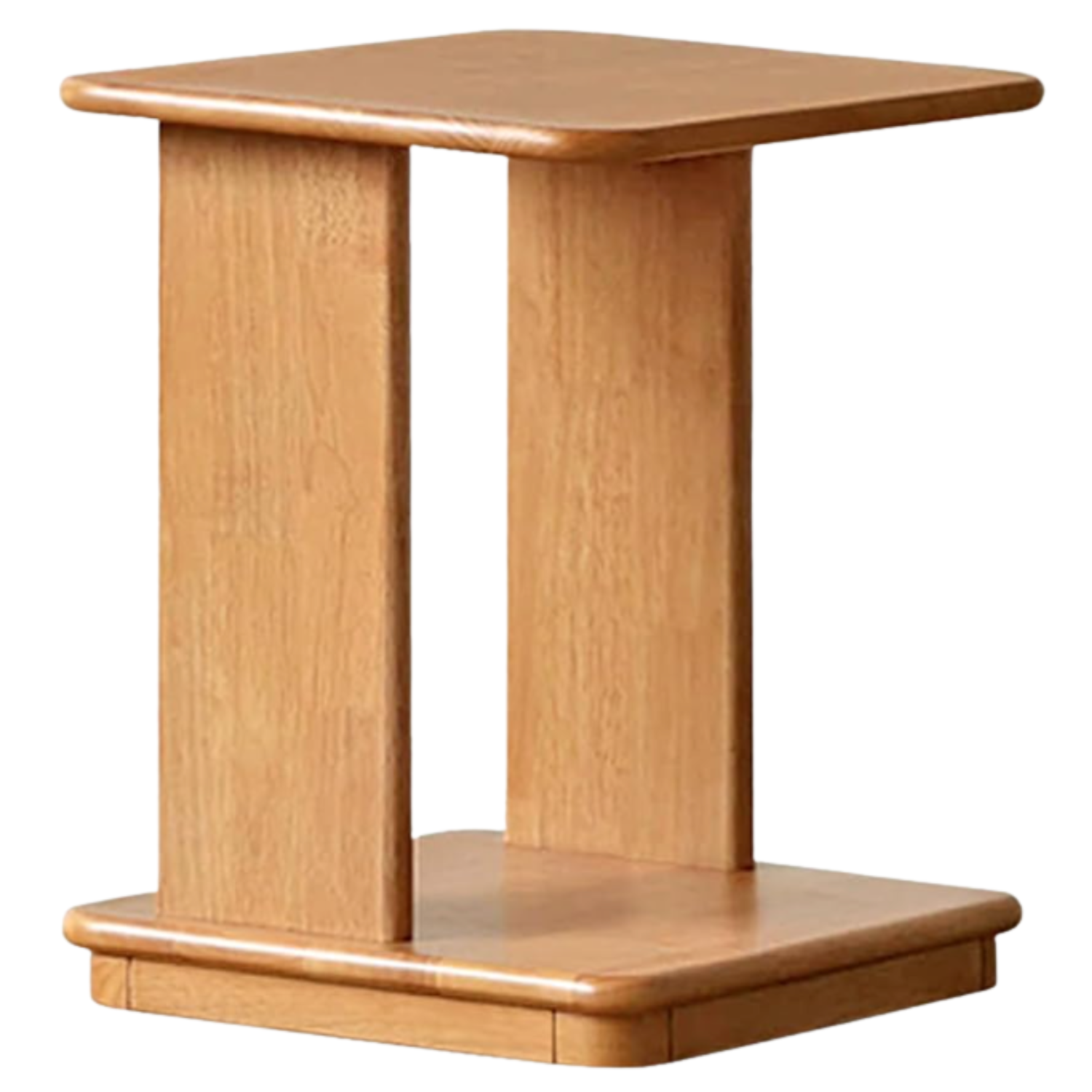 Beech, Solid Rubberwood Chic C-Shaped Side Table