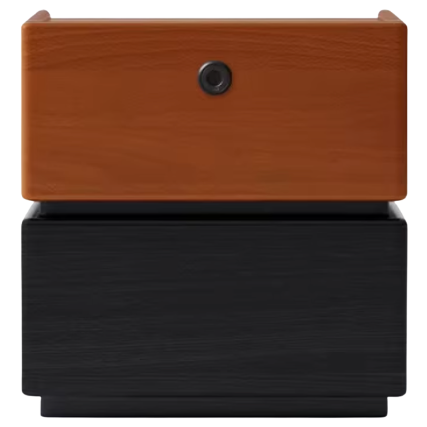 Ash, Poplar Solid Wood Modern Two-Tone Nightstand with 2 Drawers