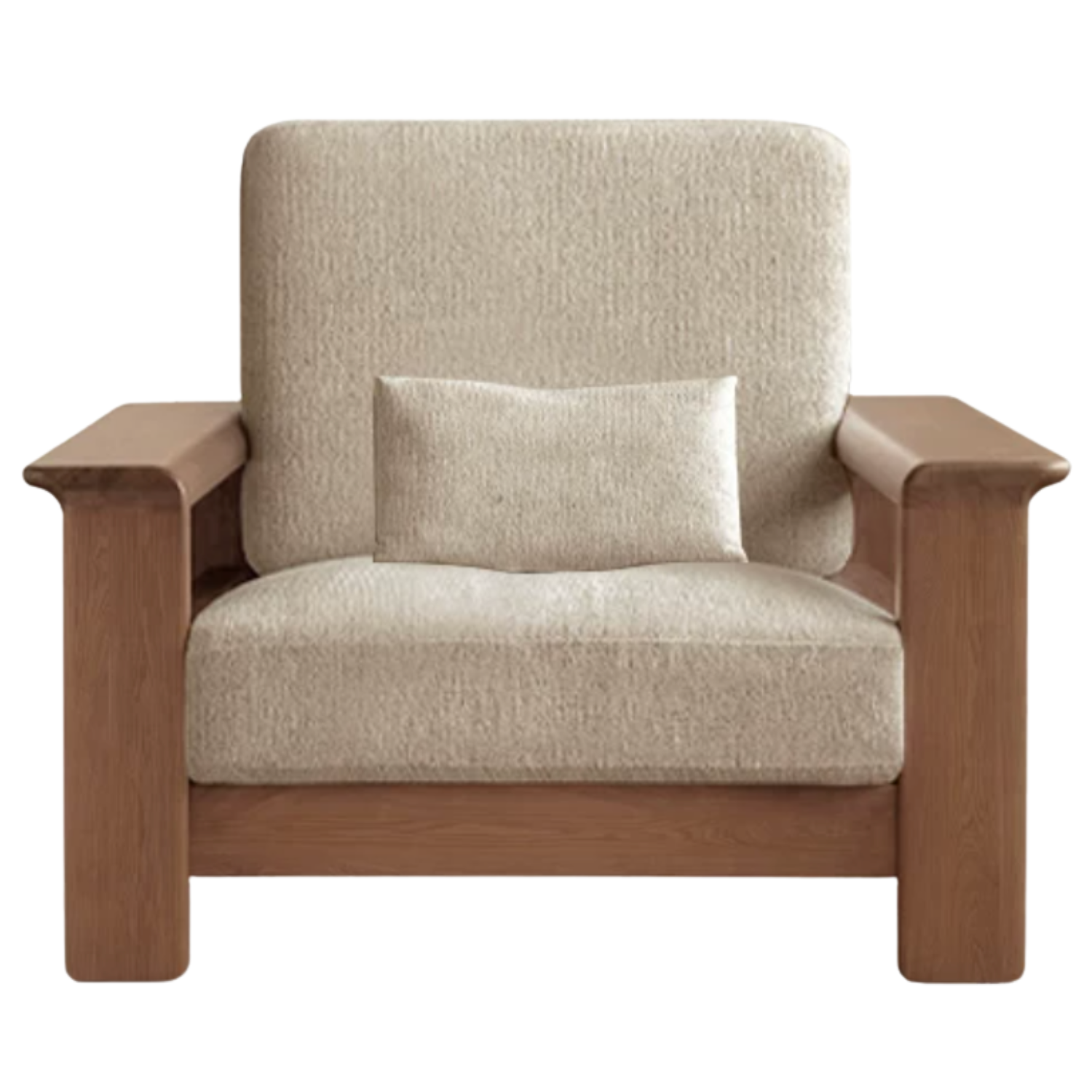 Black Walnut Solid Wood, Ash, Sandalwood, Genuine Leather, fabrics Designer Sofa with Deep, Structured Silhouette