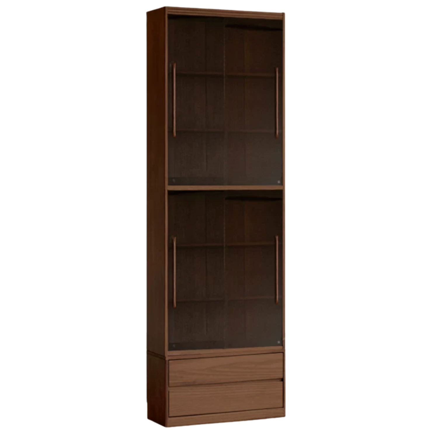 Black Walnut, Oak, Ash Solid Wood Floor-Standing Bookcase with Luxury Storage Cabinet