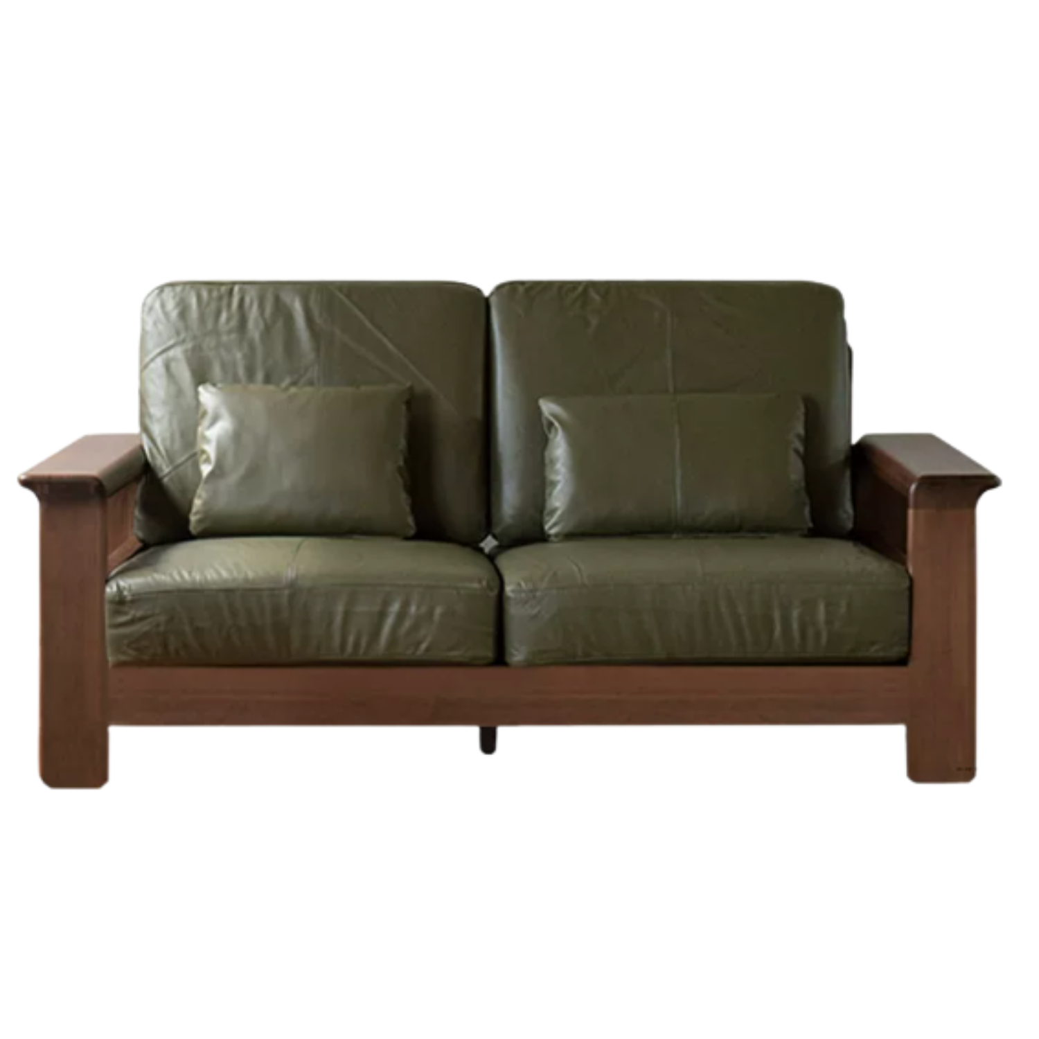 Black Walnut Solid Wood, Ash, Sandalwood, Genuine Leather, fabrics Designer Sofa with Deep, Structured Silhouette