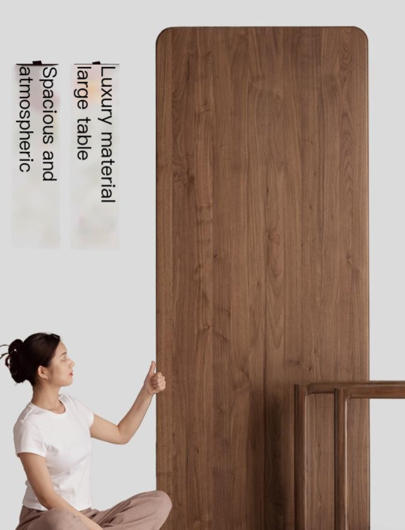 Black Walnut Solid Wood Large Board Dining Table