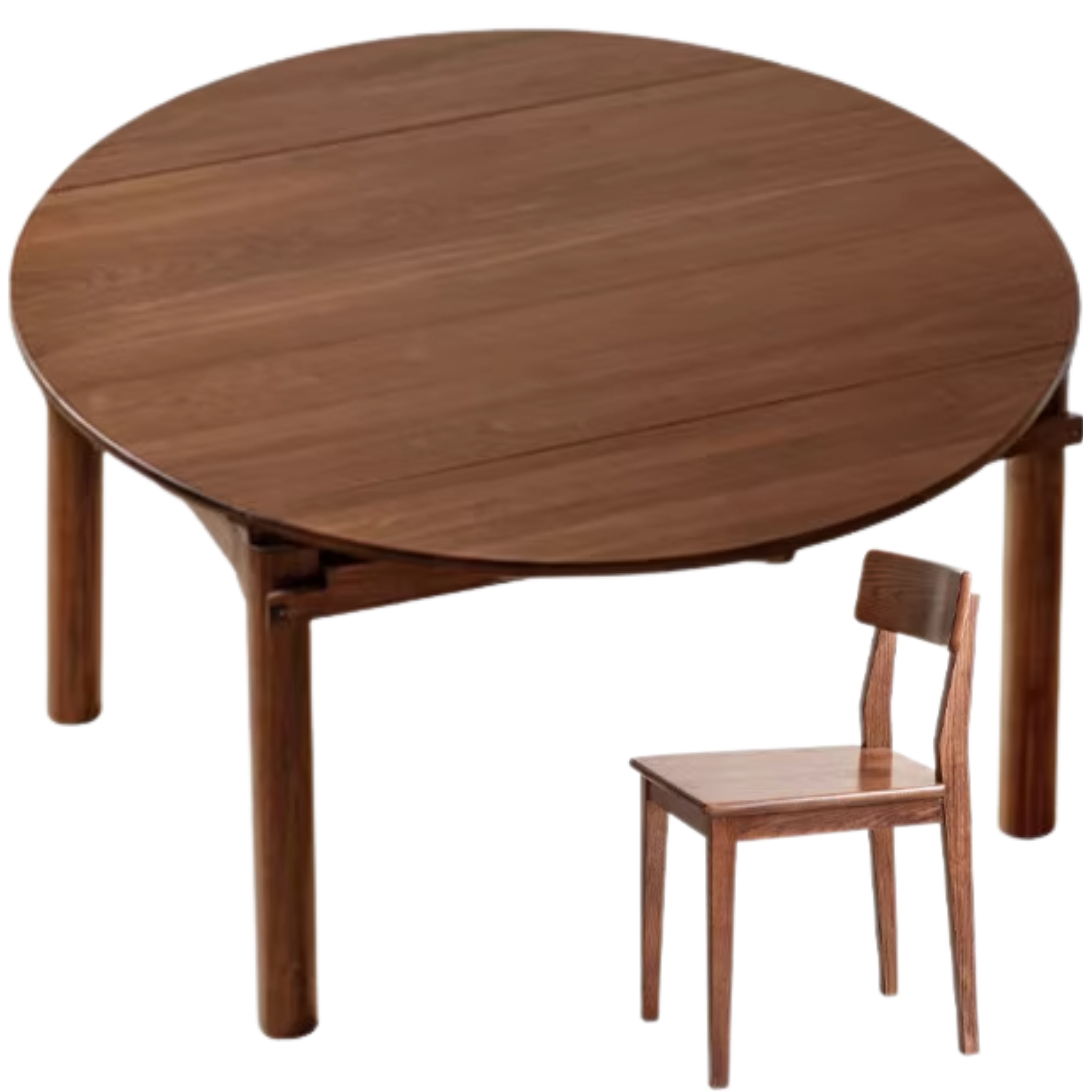 Ash, Oak, Black Walnut Solid Wood Folding Dining Table