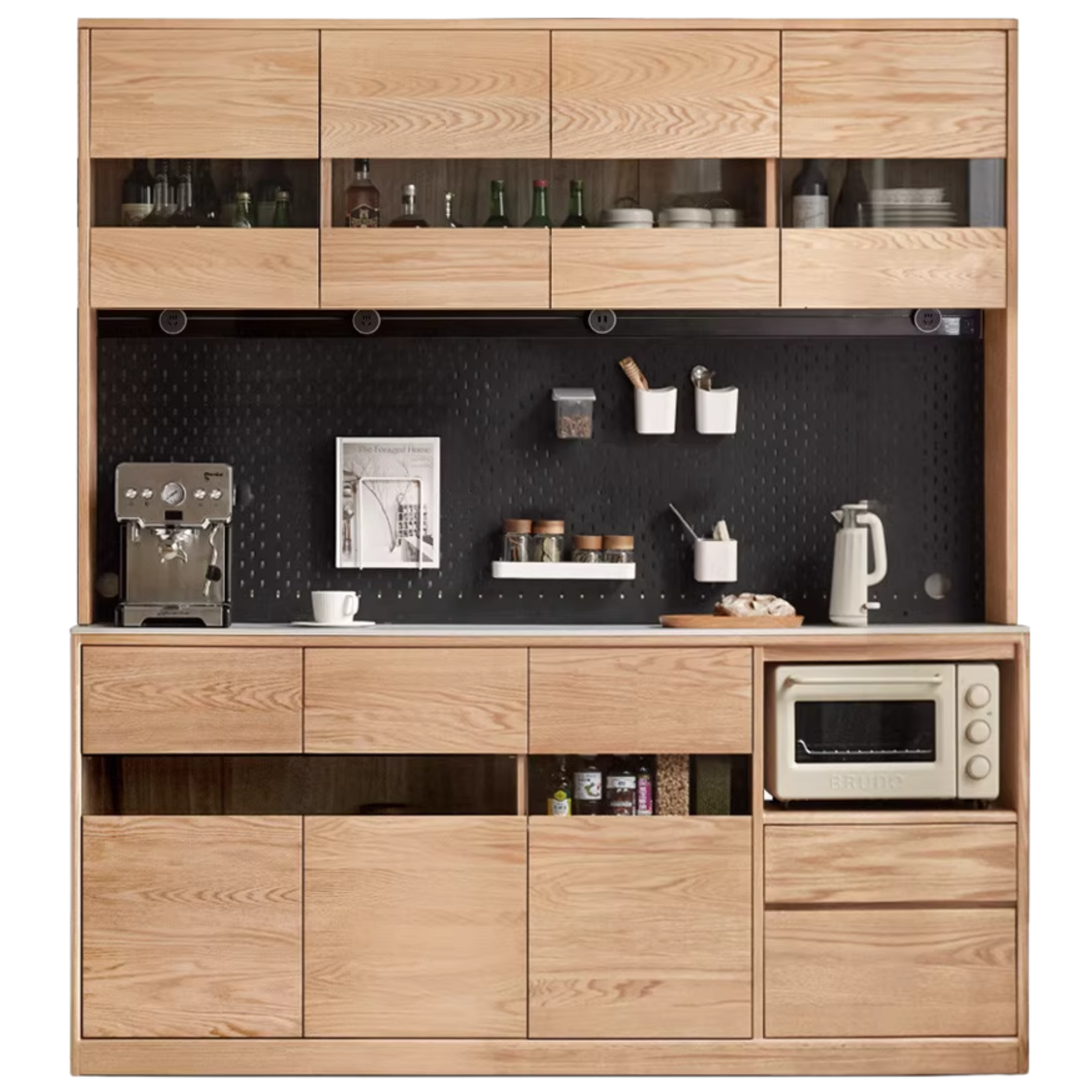 Oak, Ash Solid Wood Nordic Sideboard Slate Top