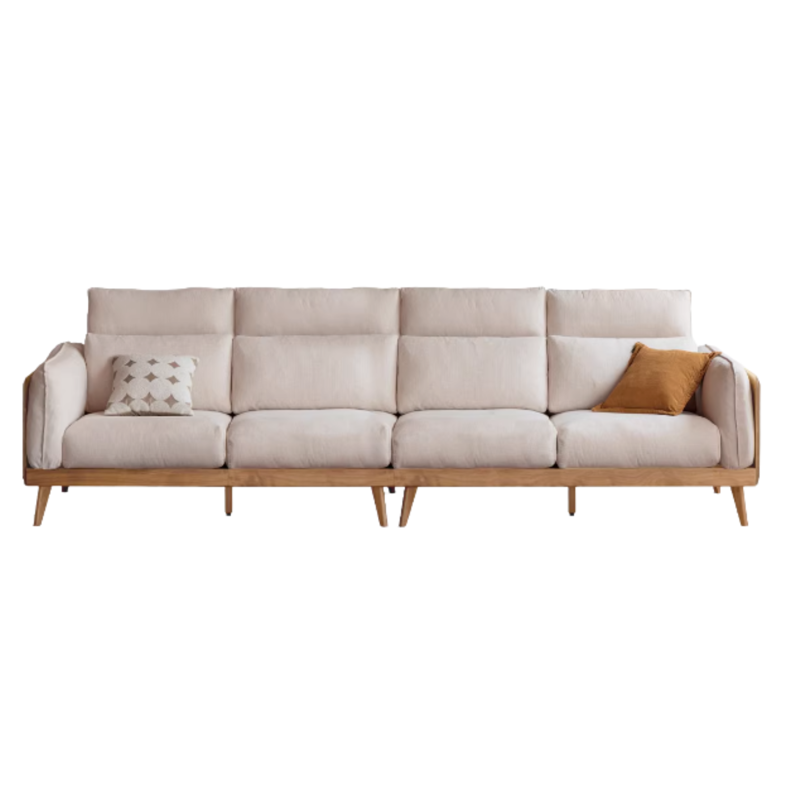 Black Walnut, Ash Solid Wood Genuine Leather Down Sofa.