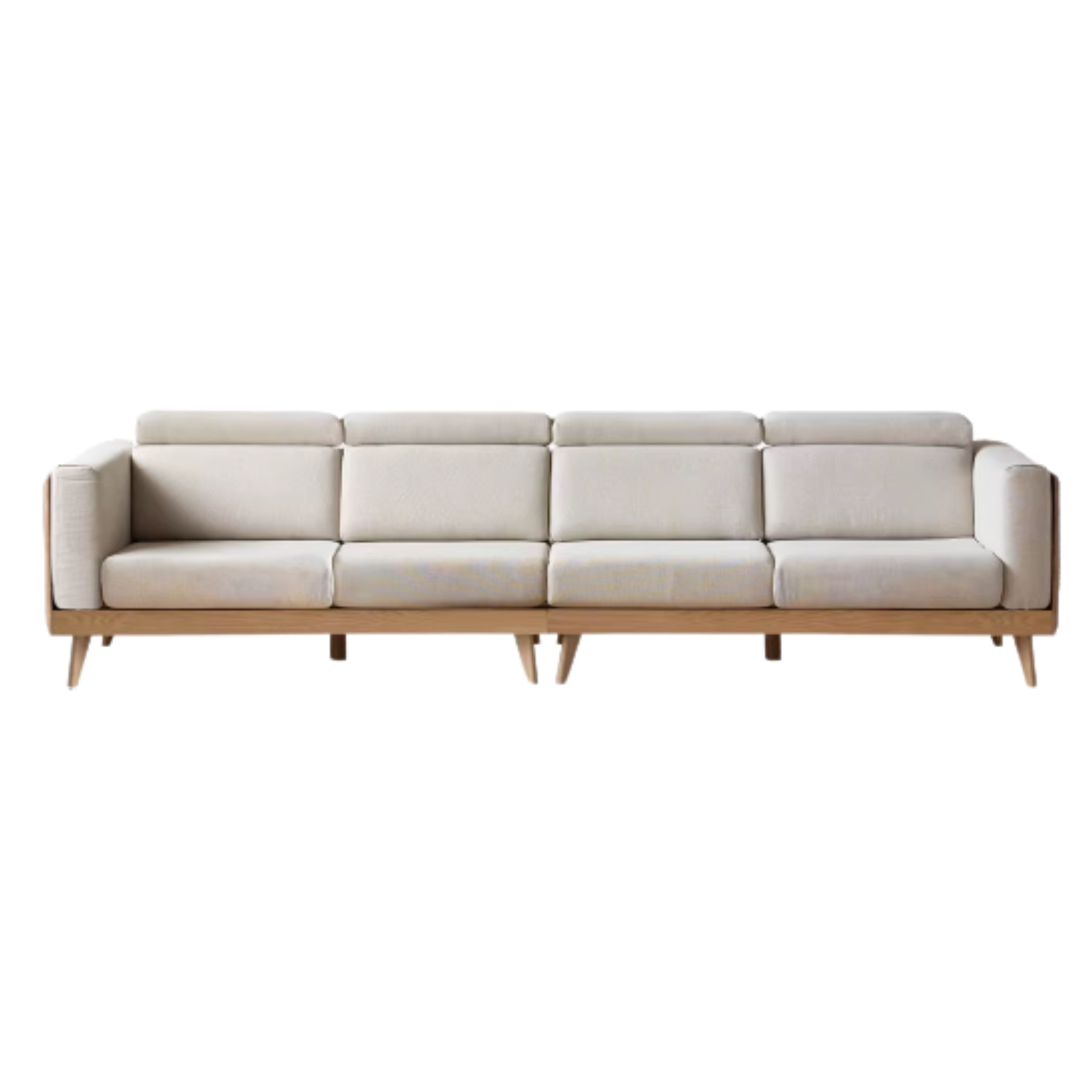 Oak, Ash Solid Wood Modern Fabric Sofa.