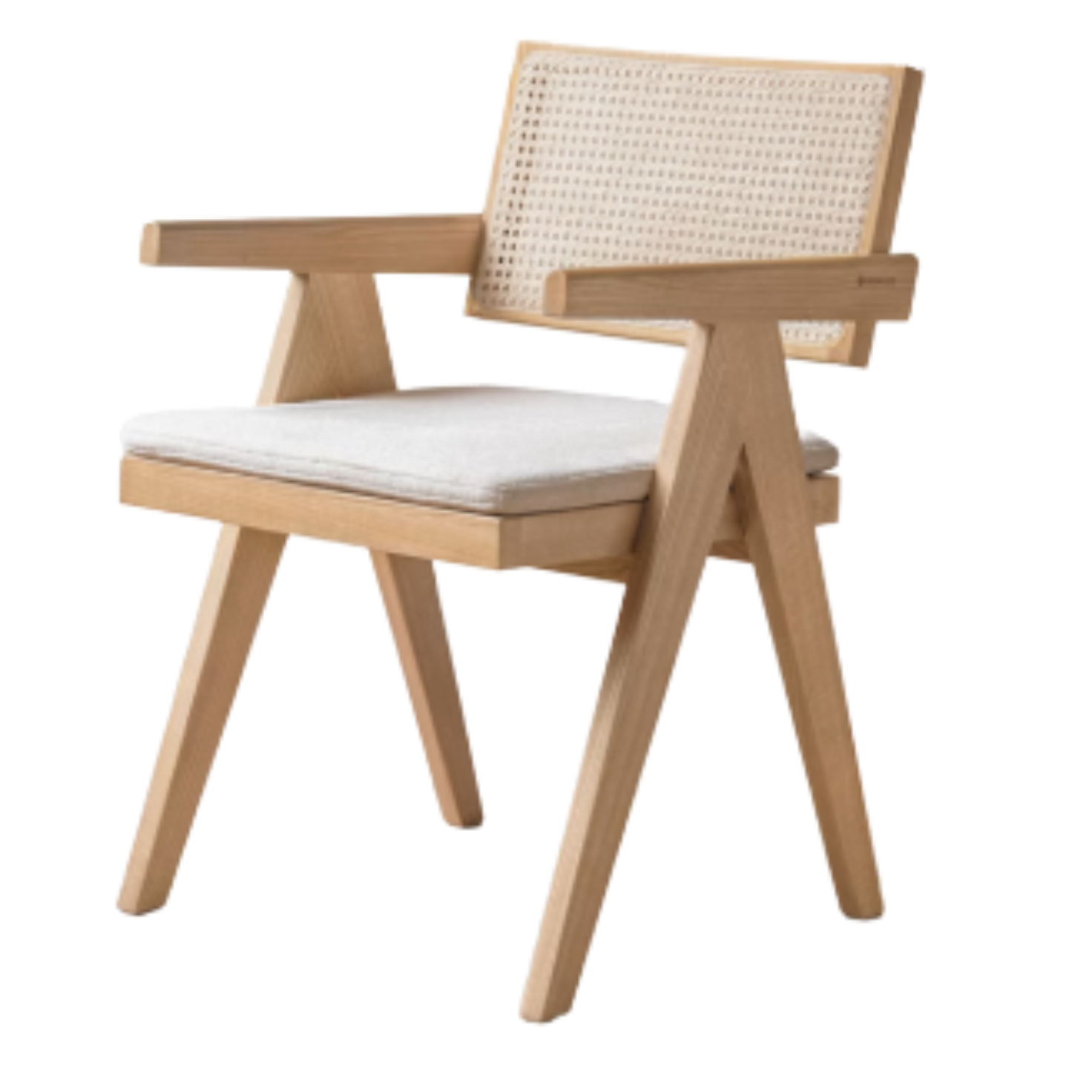 Ash, Cherry, Oak Solid Wood Rattan Smoked Chair