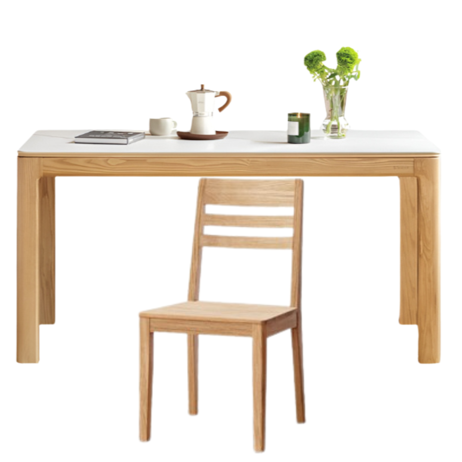 Ash, Oak Solid Wood Modern Rock Dining Table