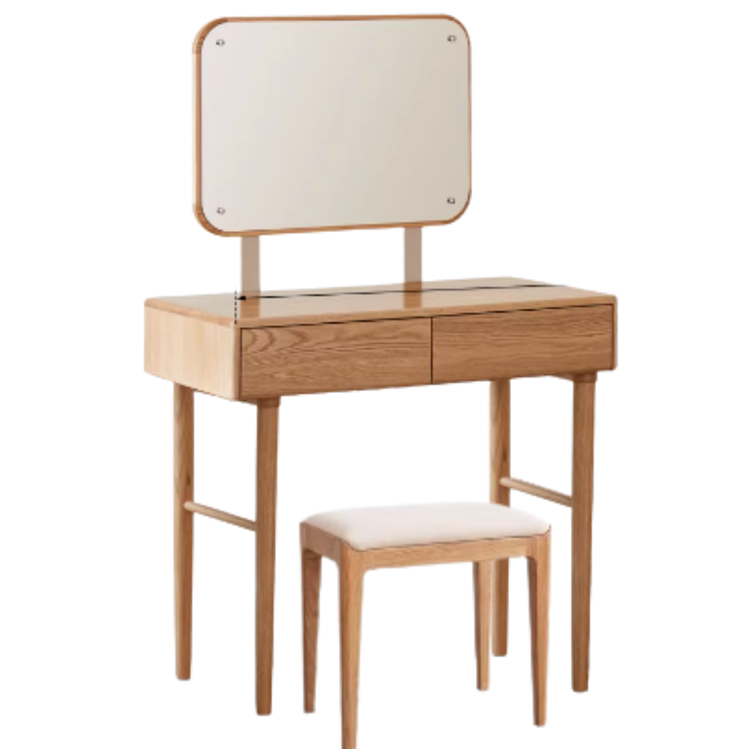 Solid Rubberwood, Oak, Beech Solid Wood Retractable Dressing Table Modern.
