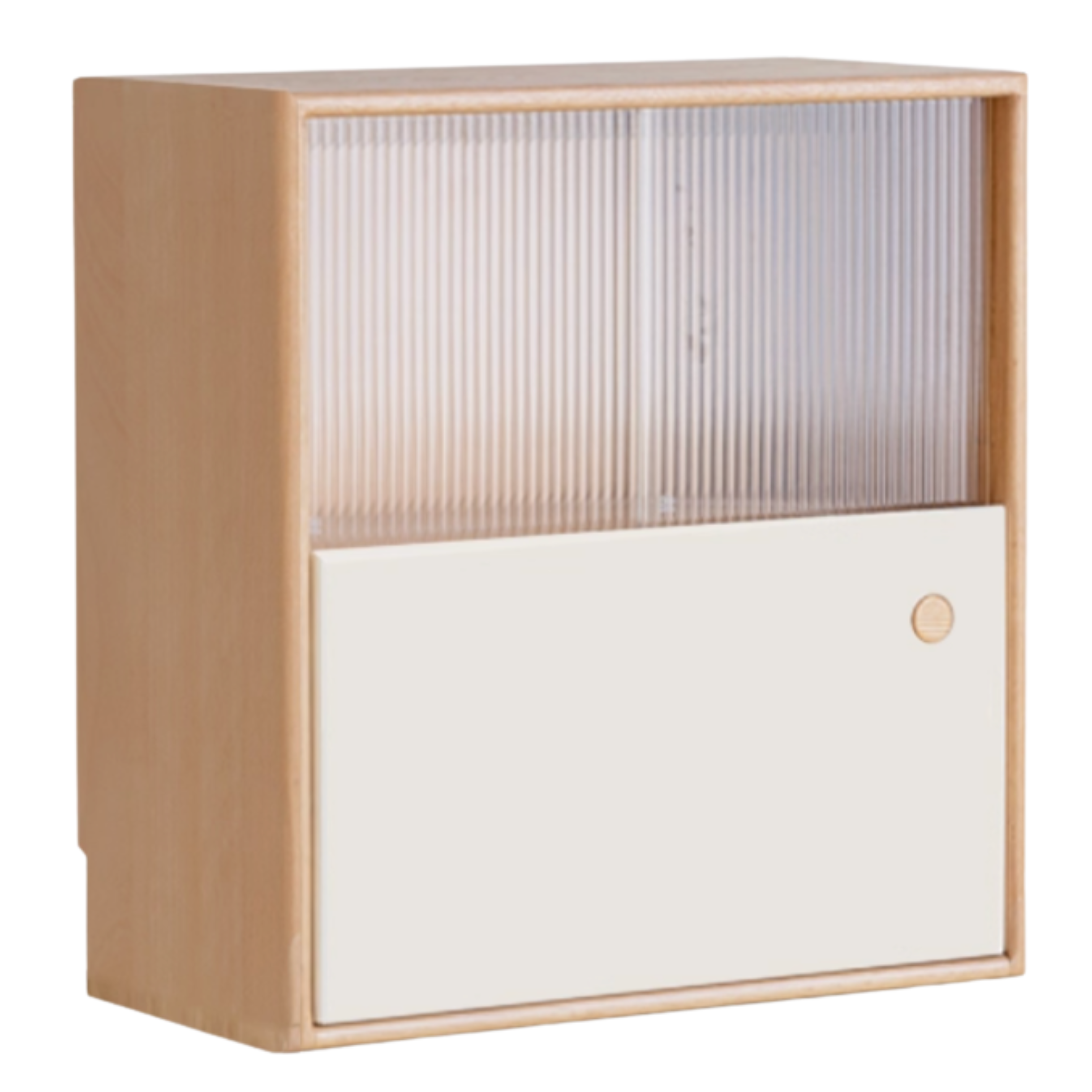 Oak, Beech Solid Wood Cream Style Module Combination Bookcase